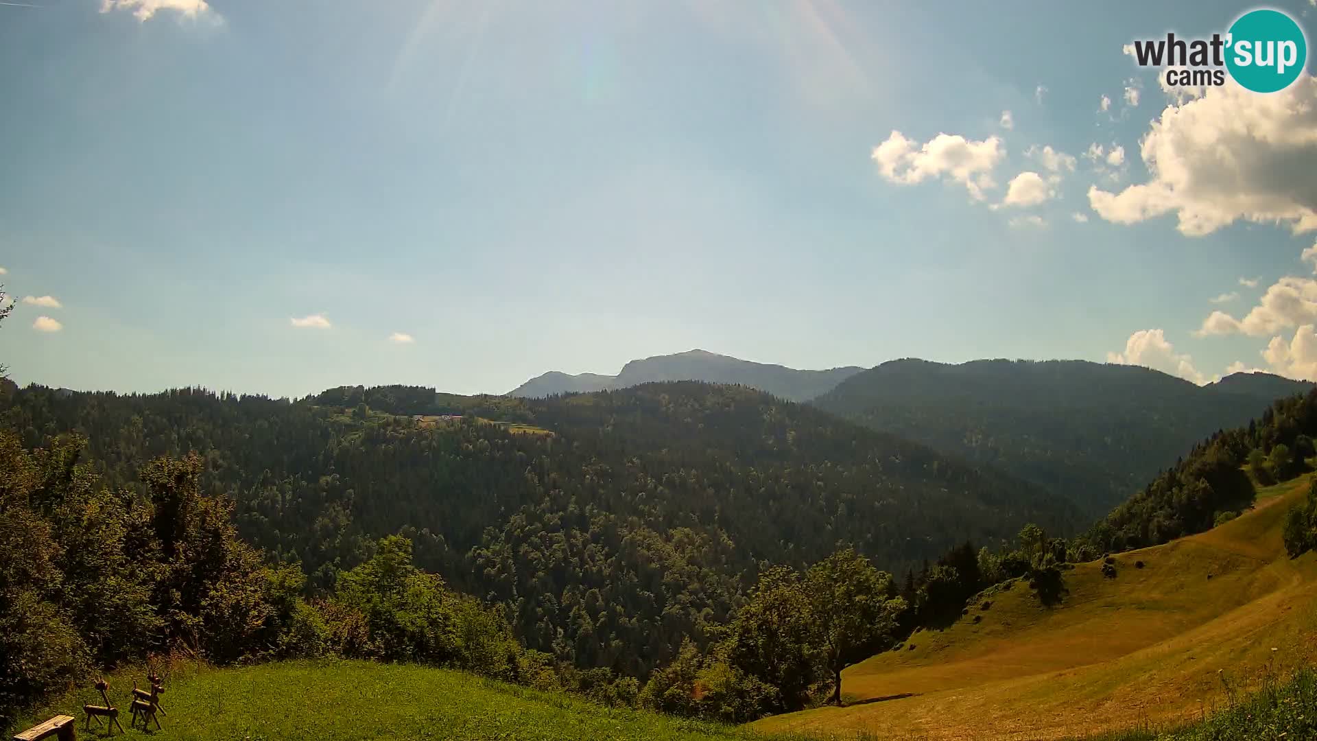 Webcam Brunarica Dražgoše – Vista live sul Ratitovec (1666 m)