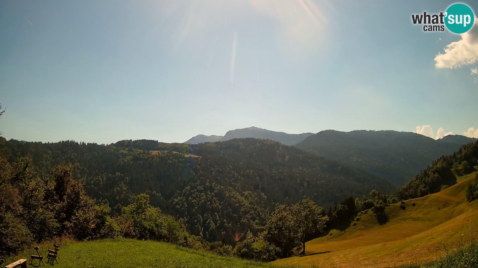 Webcam Brunarica Dražgoše – Live View of Ratitovec (1666 m)