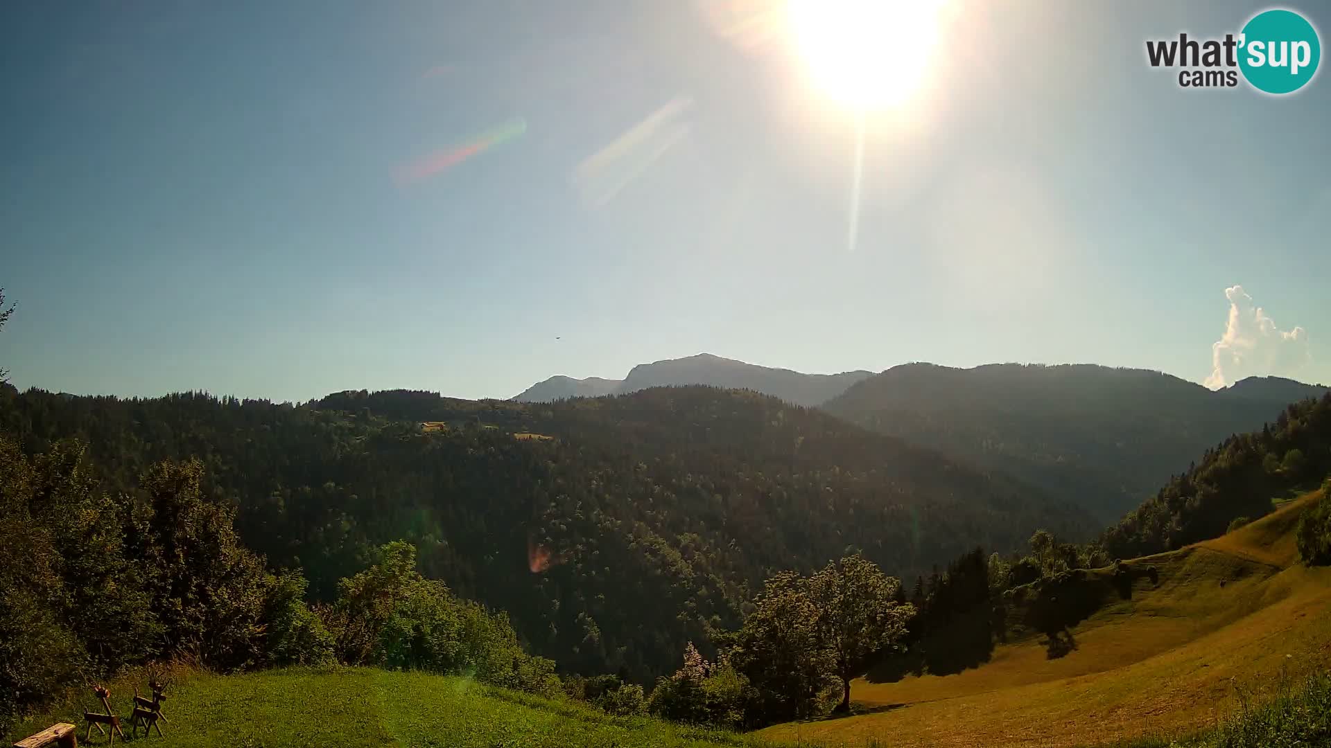 Webcam Brunarica Dražgoše – Vista live sul Ratitovec (1666 m)