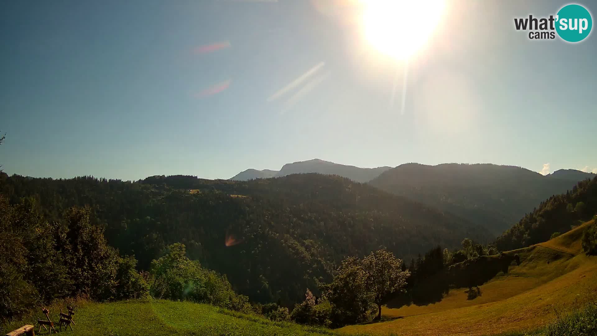 Webcam Brunarica Dražgoše – Live View of Ratitovec (1666 m)