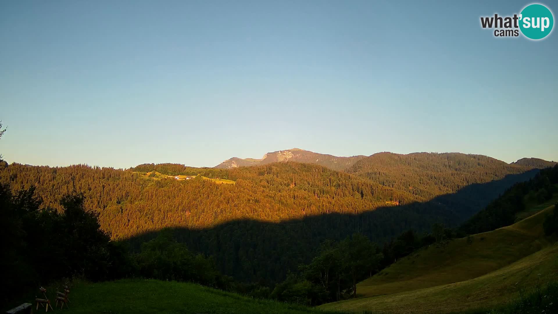 Webcam Brunarica Dražgoše – Live View of Ratitovec (1666 m)