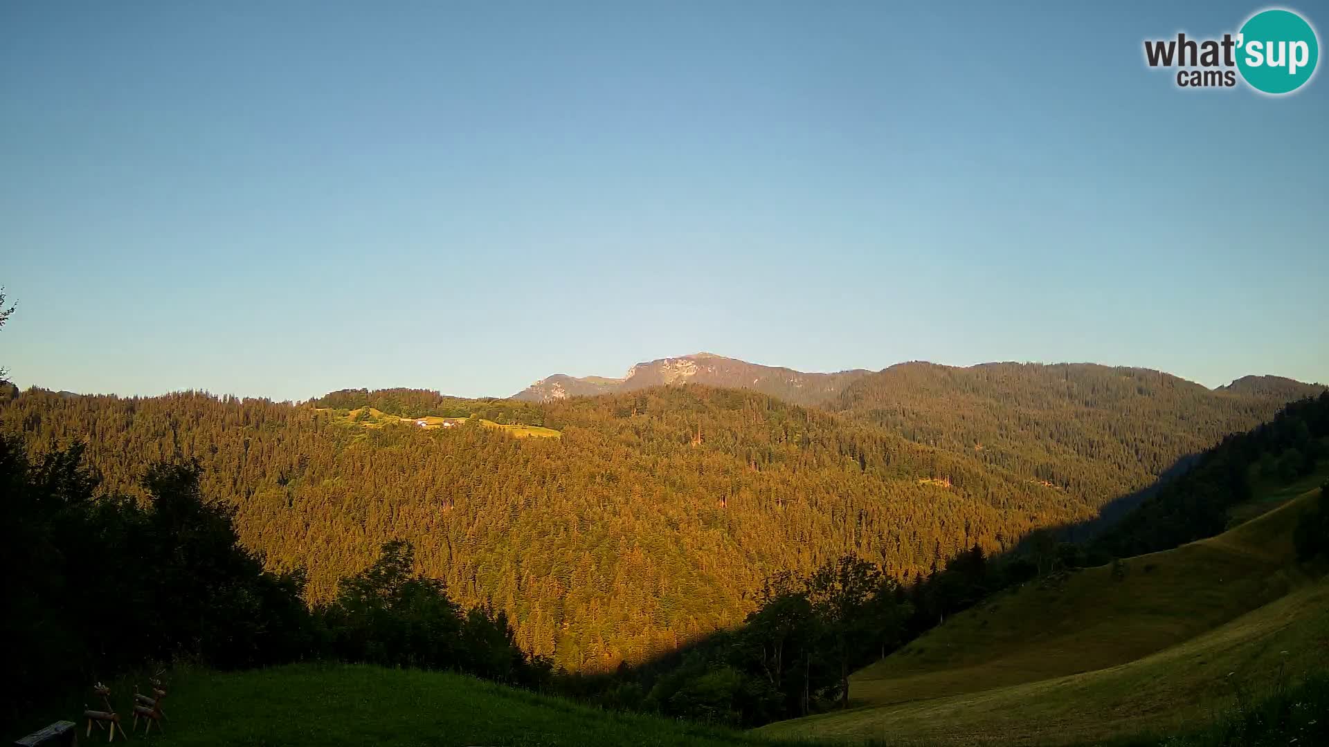 Webcam Brunarica Dražgoše – Live View of Ratitovec (1666 m)
