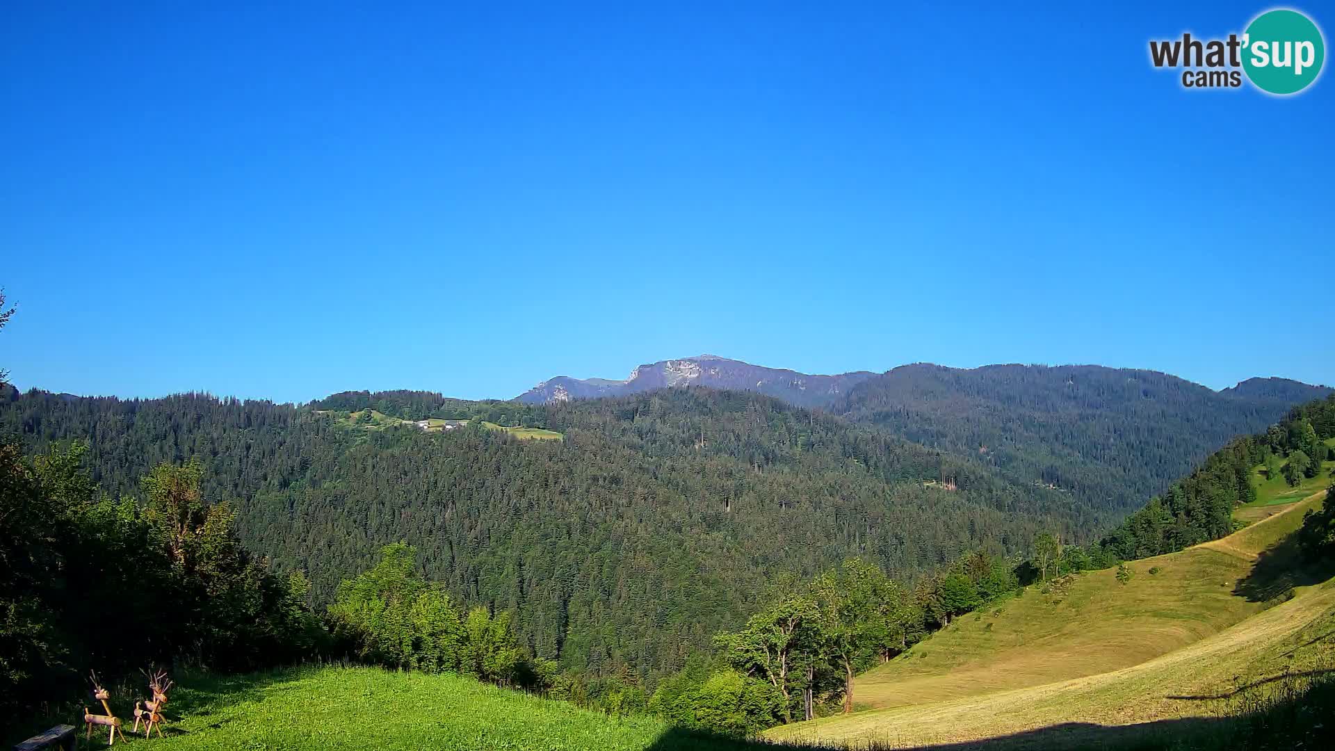 Webcam Brunarica Dražgoše – Vista live sul Ratitovec (1666 m)