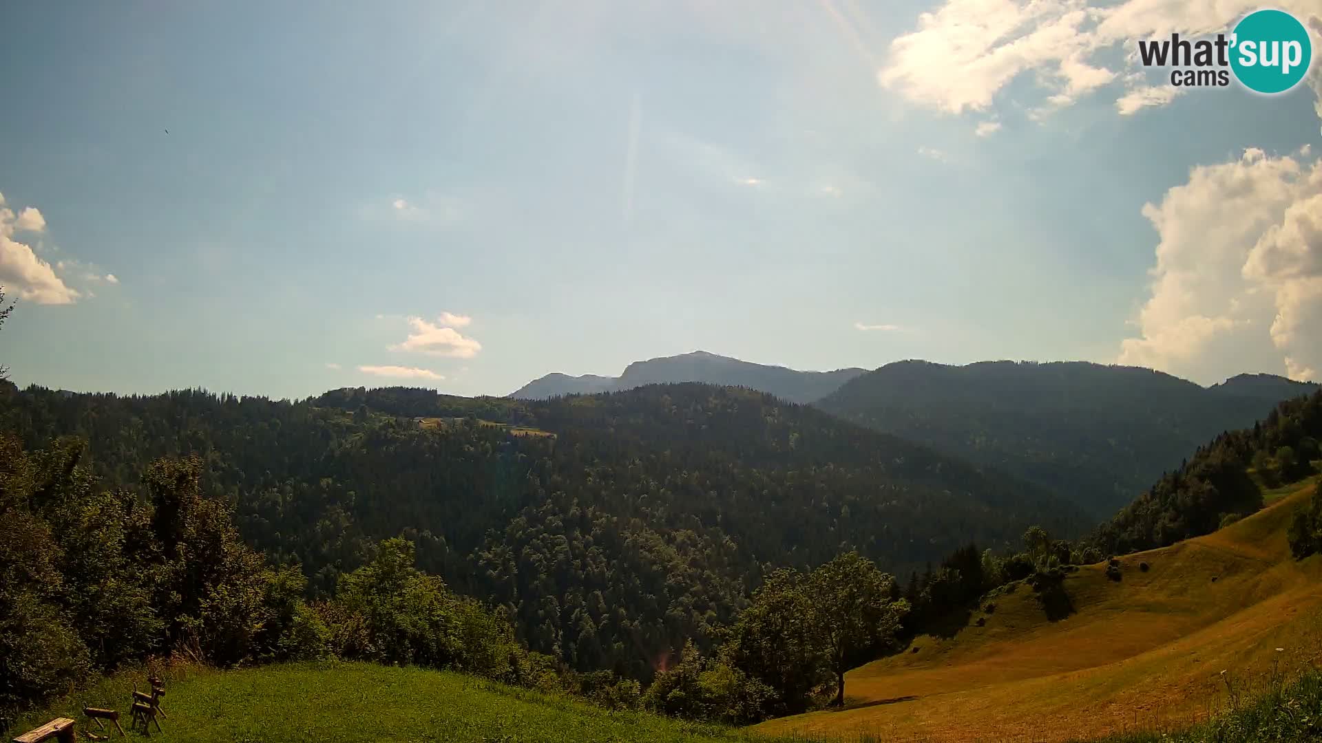 Webcam Brunarica Dražgoše – Vista live sul Ratitovec (1666 m)
