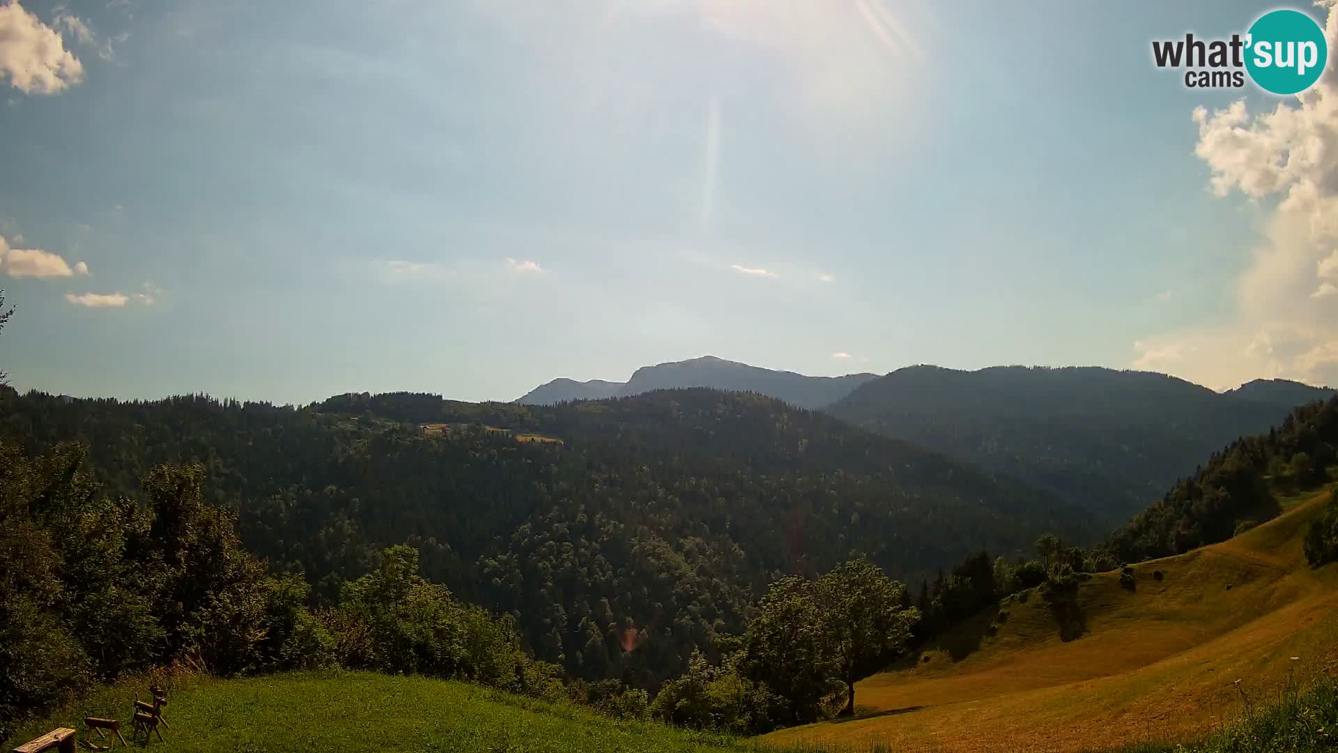 Webcam Brunarica Dražgoše – Liveblick auf Ratitovec (1666 m)
