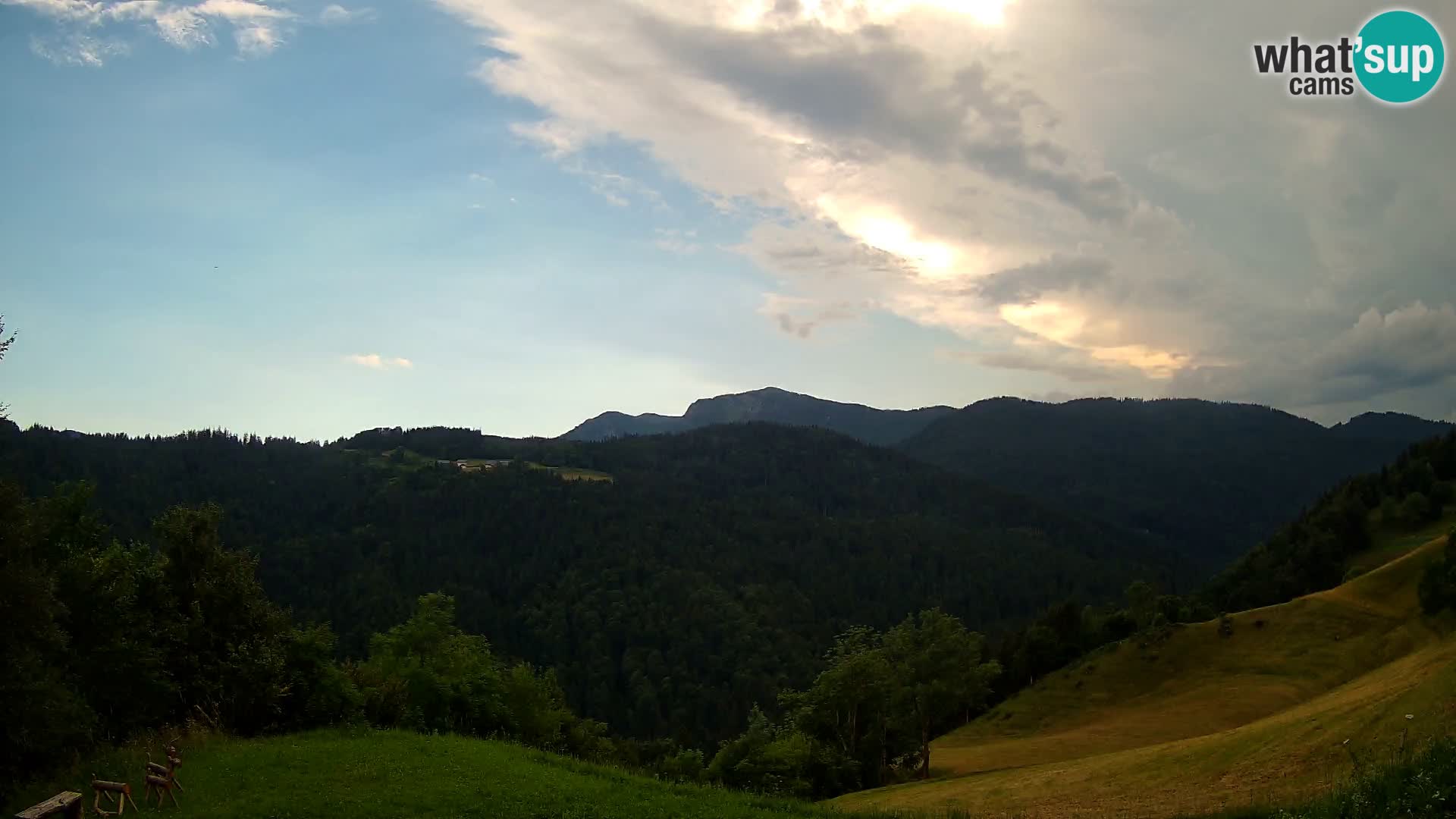 Webcam Brunarica Dražgoše – Live View of Ratitovec (1666 m)
