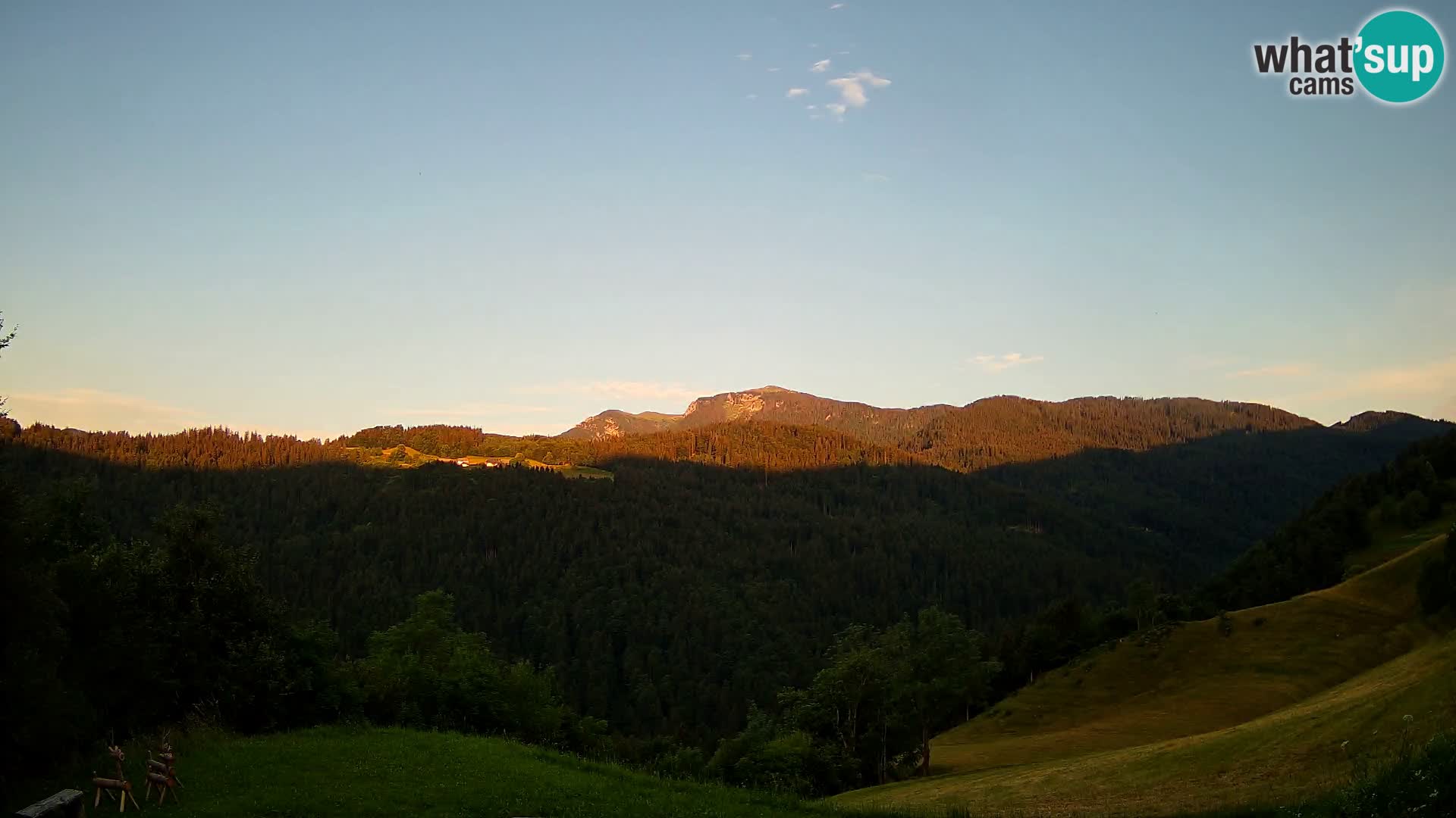 Webcam Brunarica Dražgoše – Live View of Ratitovec (1666 m)