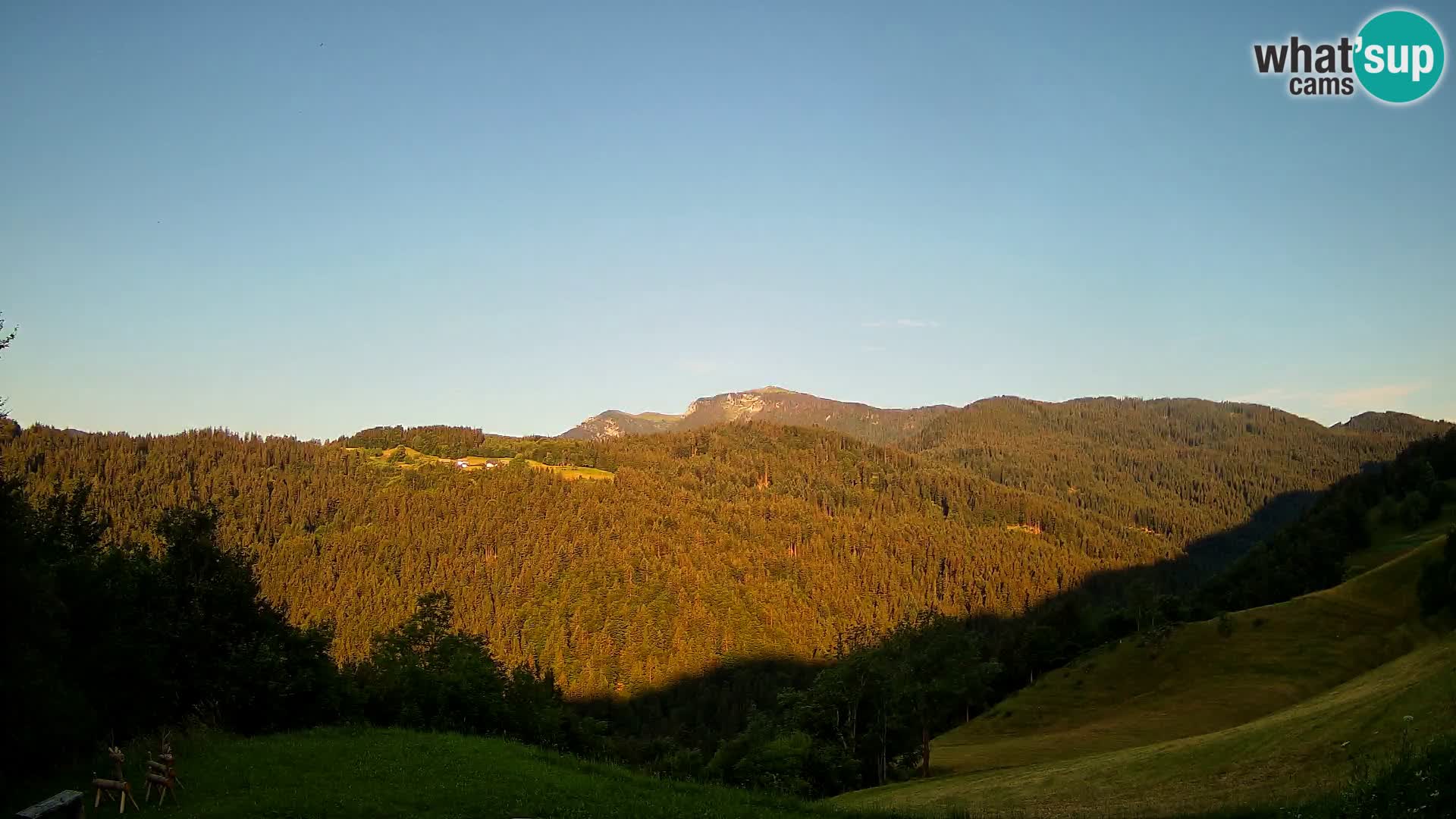 Webcam Brunarica Dražgoše – Live View of Ratitovec (1666 m)