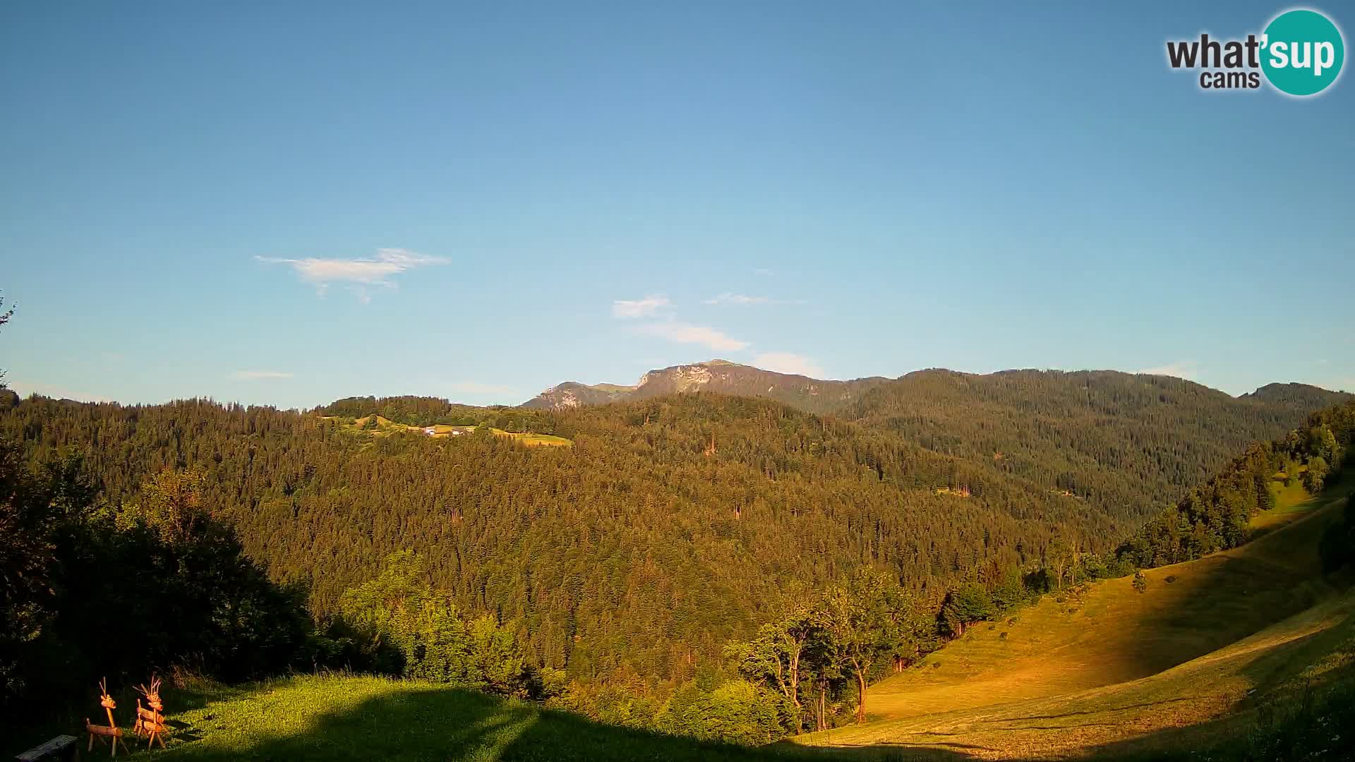 Spletna kamera Brunarica Dražgoše – Pogled v živo na Ratitovec (1666 m)