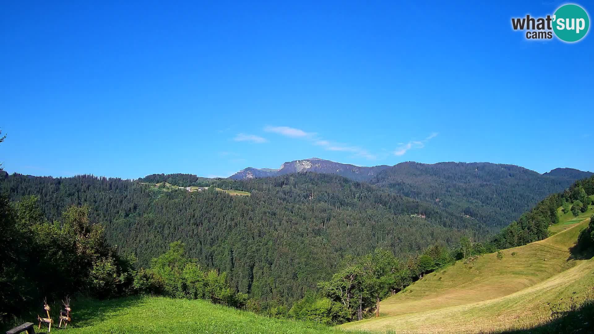 Webcam Brunarica Dražgoše – Liveblick auf Ratitovec (1666 m)