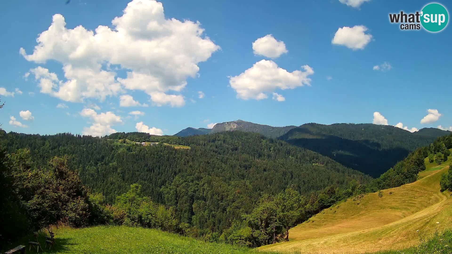 Webcam Brunarica Dražgoše – Liveblick auf Ratitovec (1666 m)
