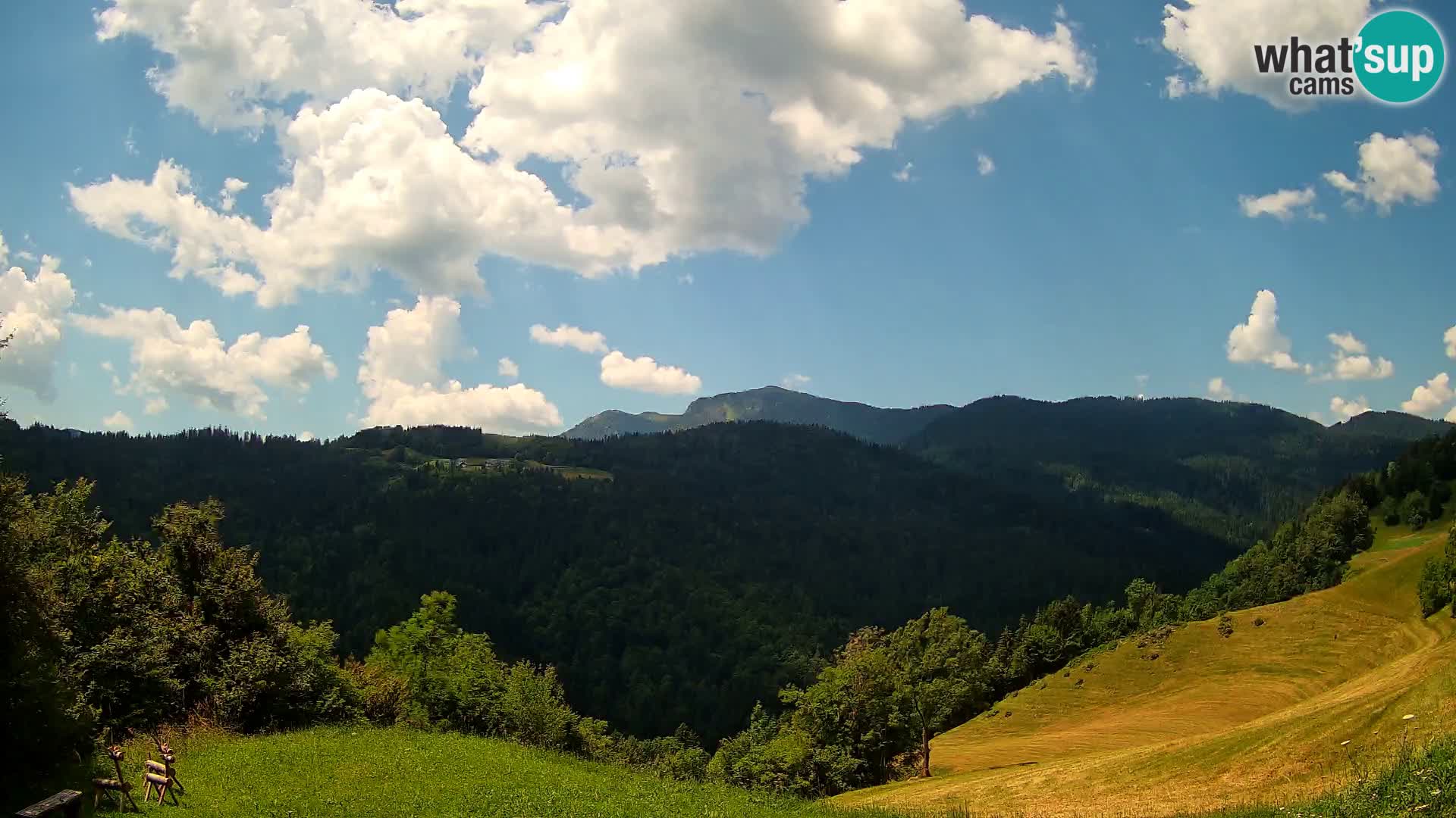 Webcam Brunarica Dražgoše – Liveblick auf Ratitovec (1666 m)