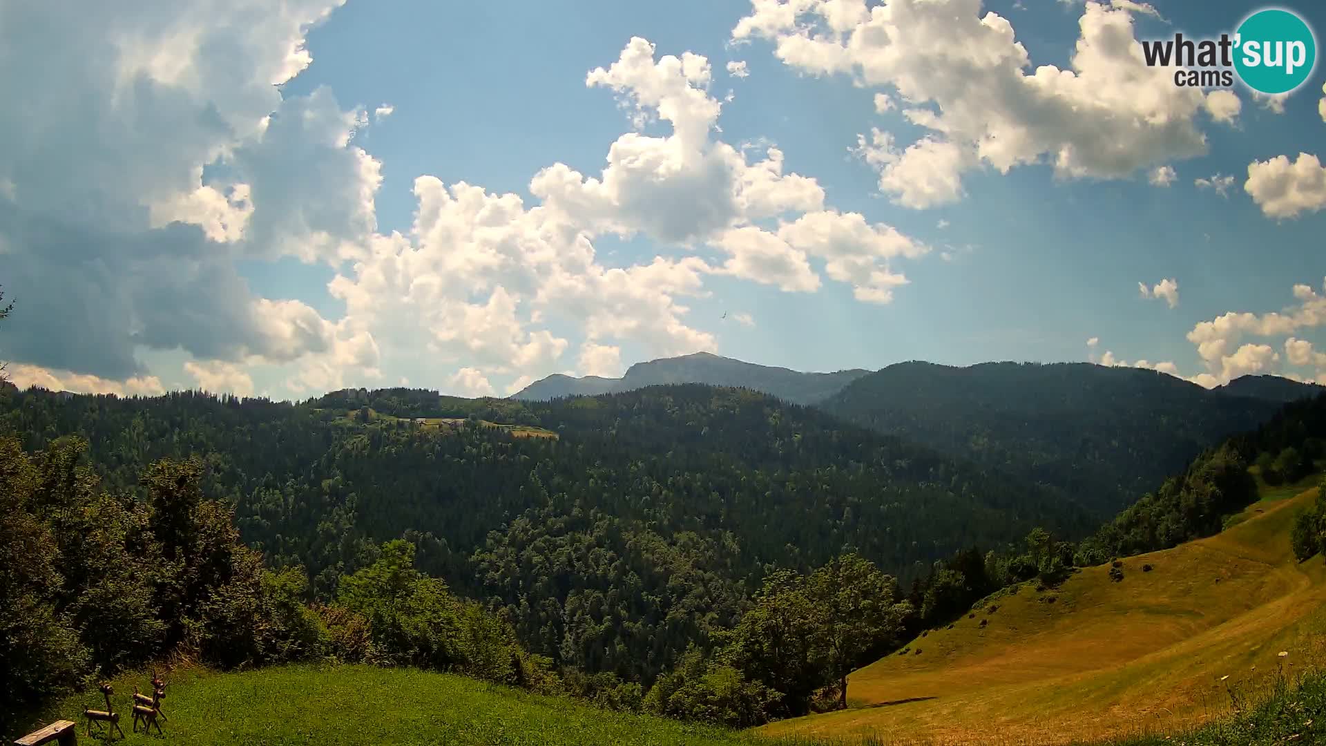 Spletna kamera Brunarica Dražgoše – Pogled v živo na Ratitovec (1666 m)