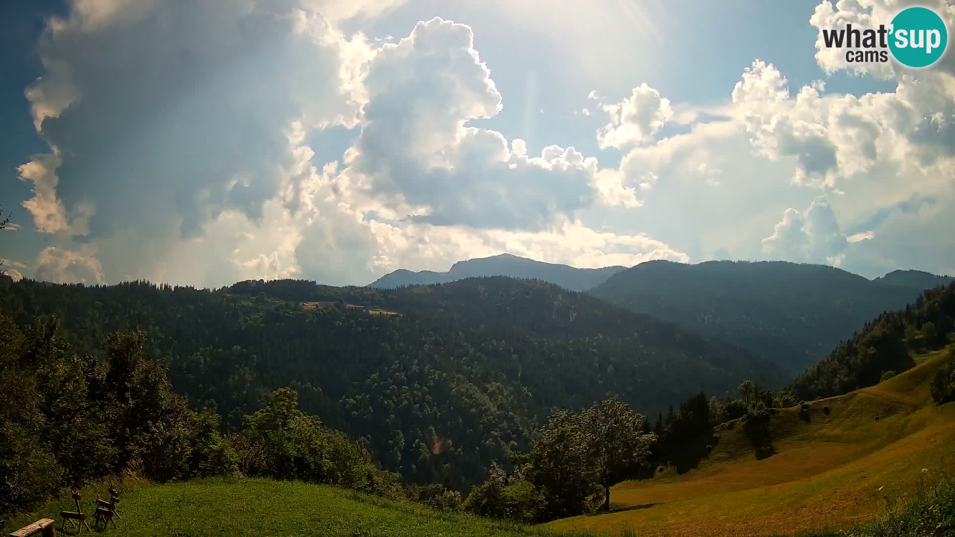 Webcam Brunarica Dražgoše – Live View of Ratitovec (1666 m)
