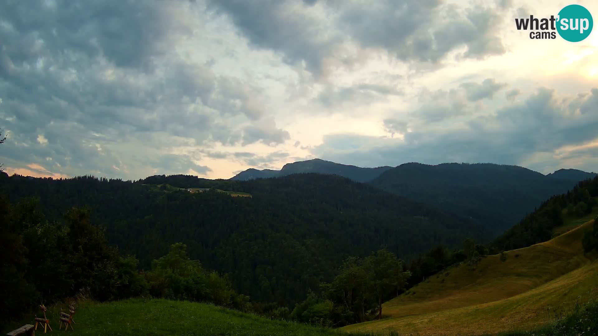 Webcam Brunarica Dražgoše – Vista live sul Ratitovec (1666 m)