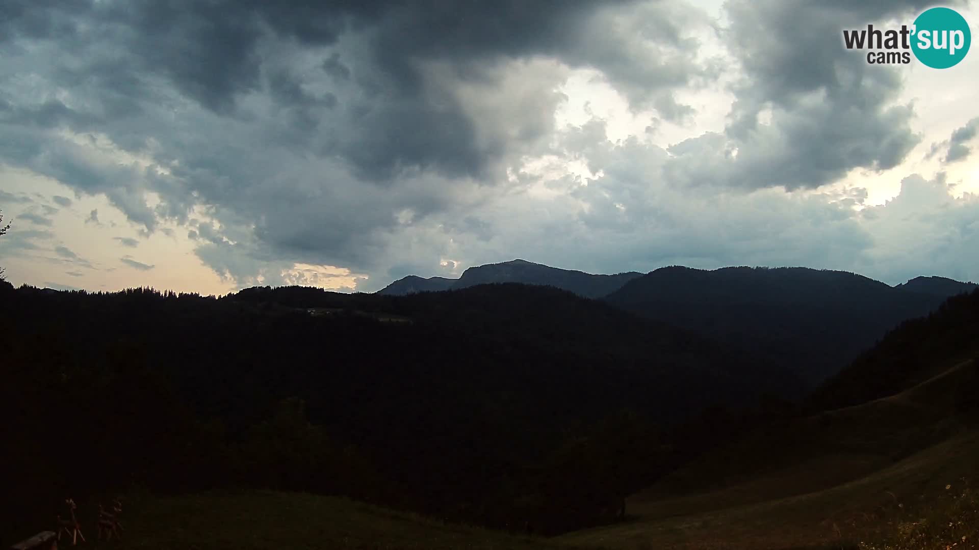 Spletna kamera Brunarica Dražgoše – Pogled v živo na Ratitovec (1666 m)