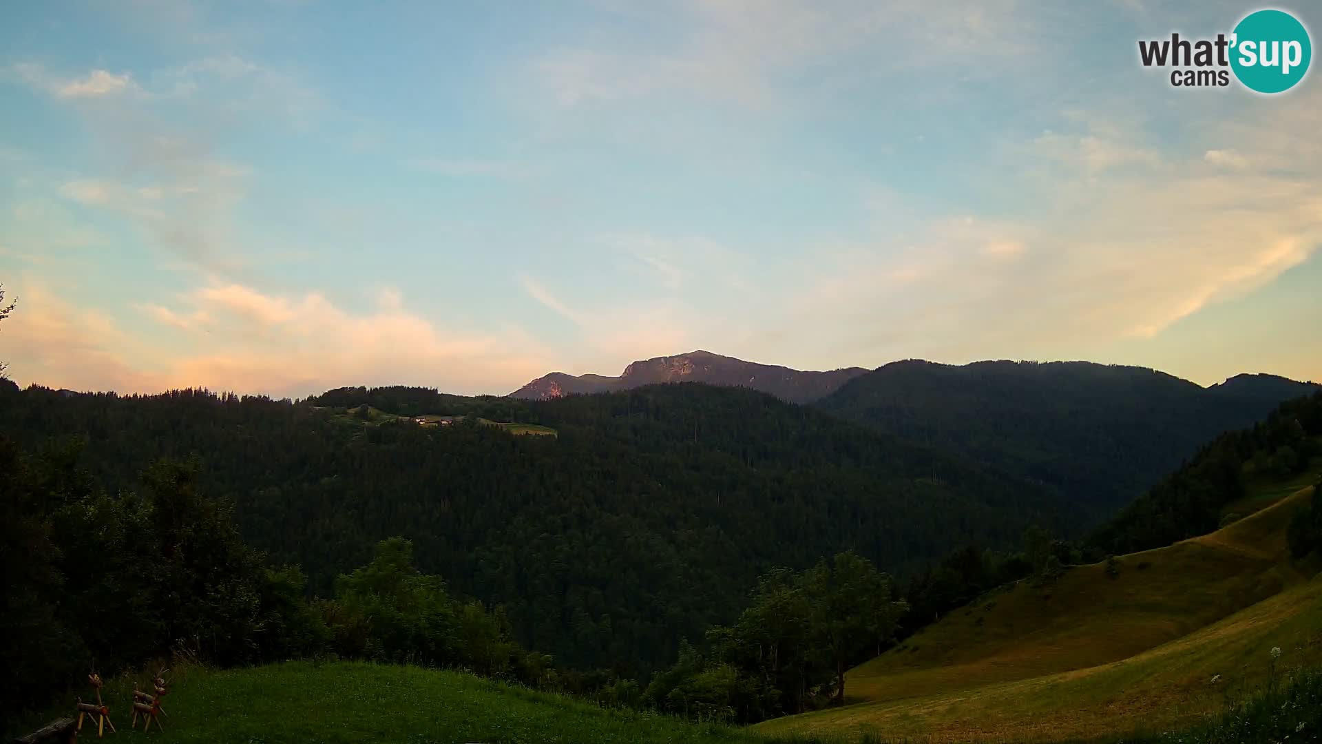 Spletna kamera Brunarica Dražgoše – Pogled v živo na Ratitovec (1666 m)