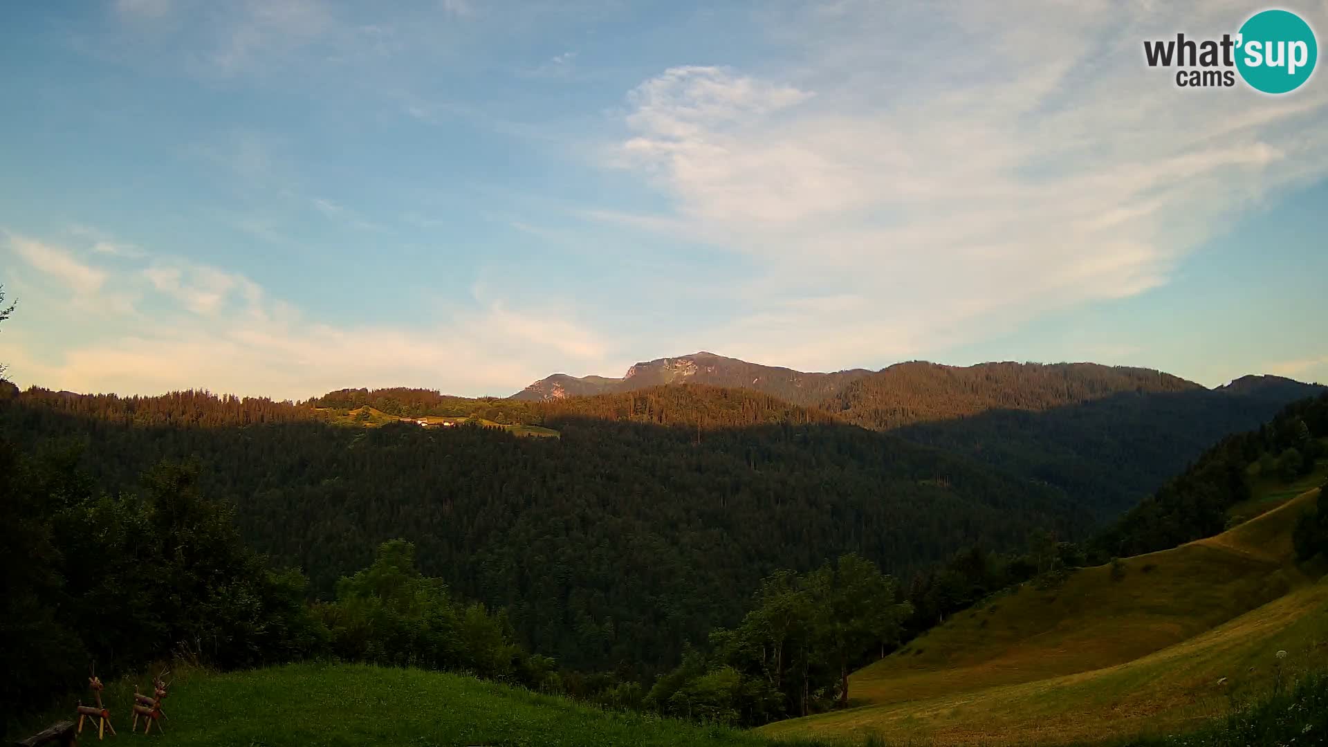 Webcam Brunarica Dražgoše – Live View of Ratitovec (1666 m)
