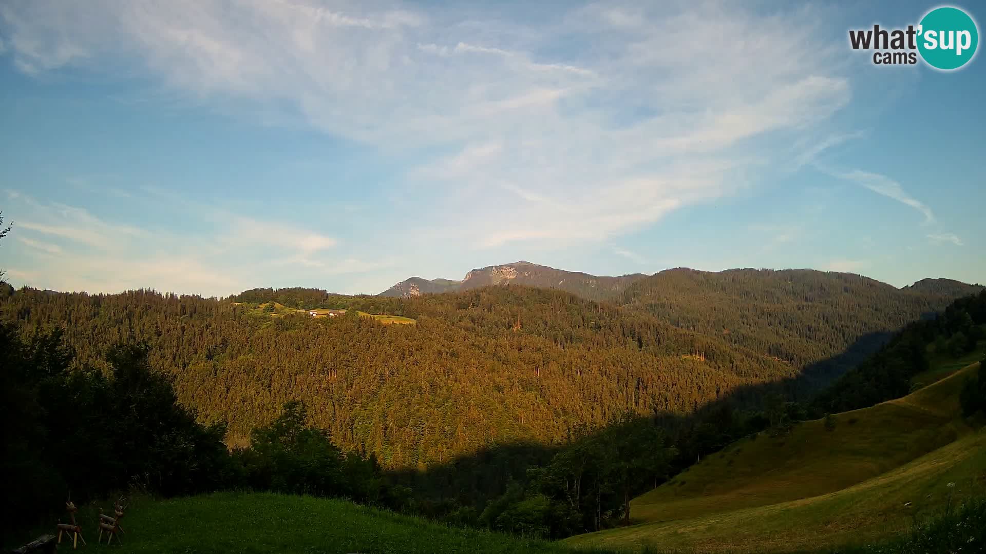Web kamera Brunarica Dražgoše – Pogled uživo na Ratitovec (1666 m)