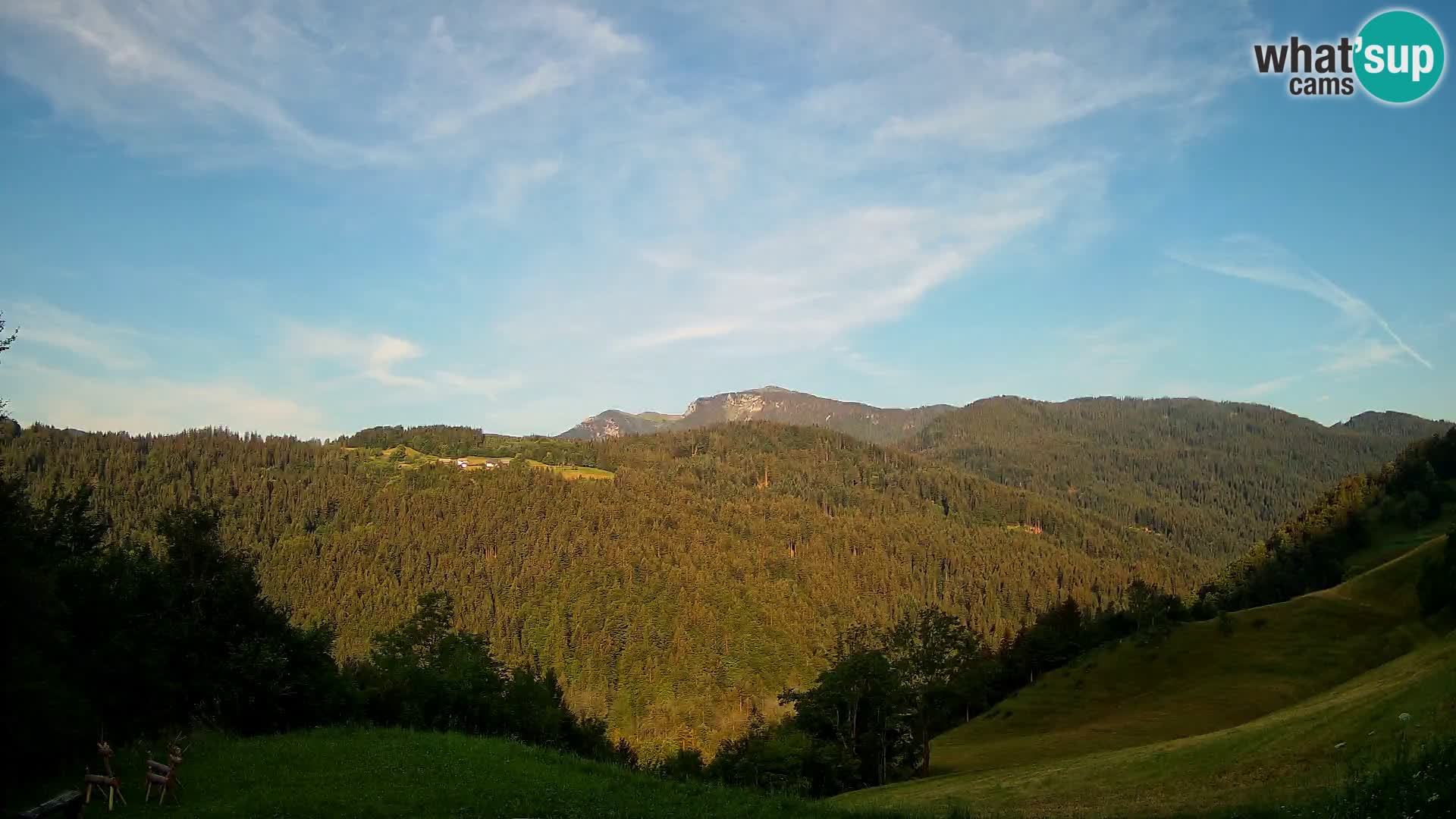Webcam Brunarica Dražgoše – Live View of Ratitovec (1666 m)