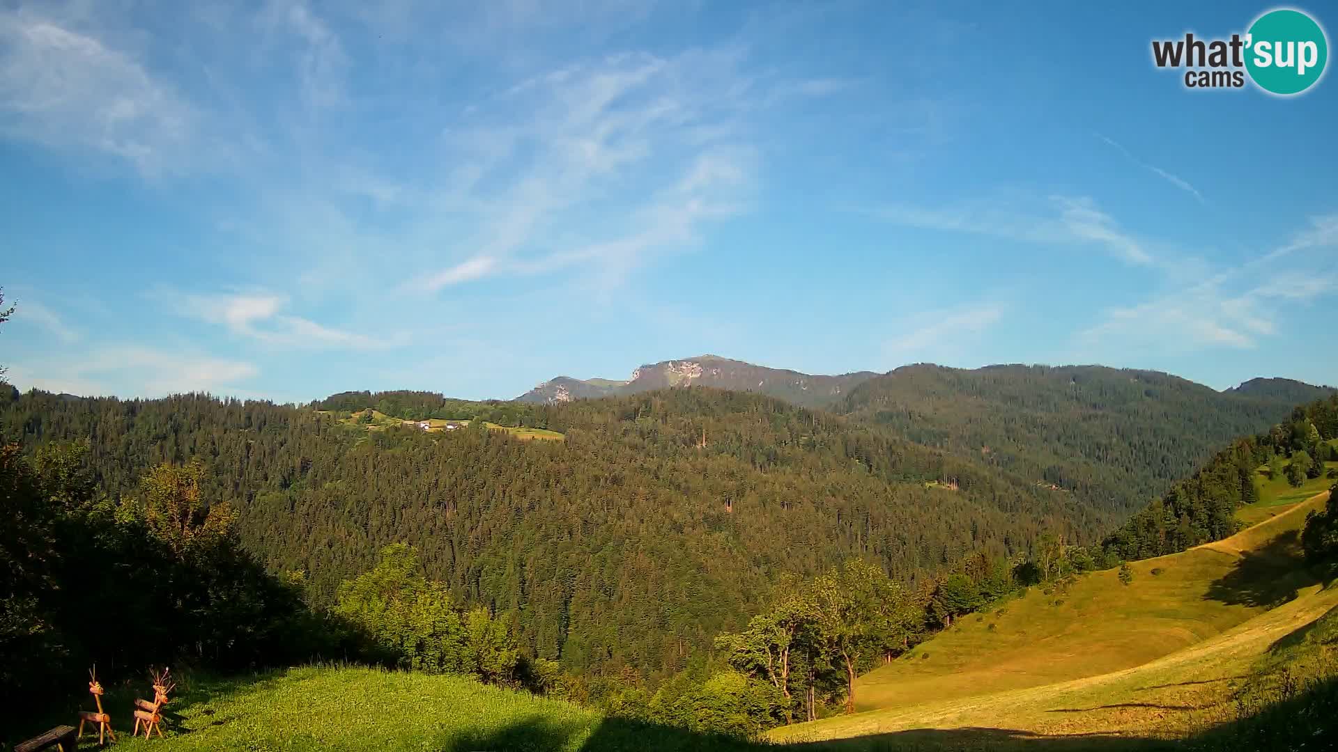 Webcam Brunarica Dražgoše – Vista live sul Ratitovec (1666 m)