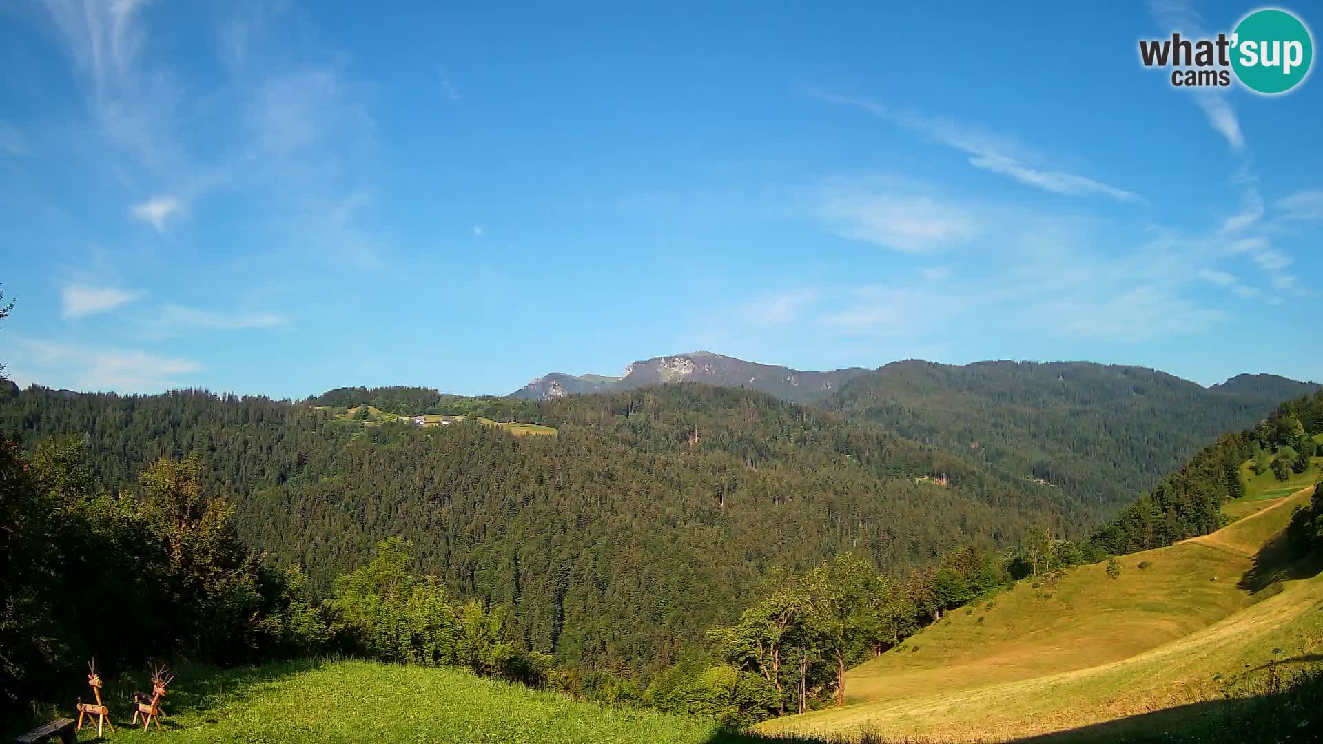 Webcam Brunarica Dražgoše – Vista live sul Ratitovec (1666 m)