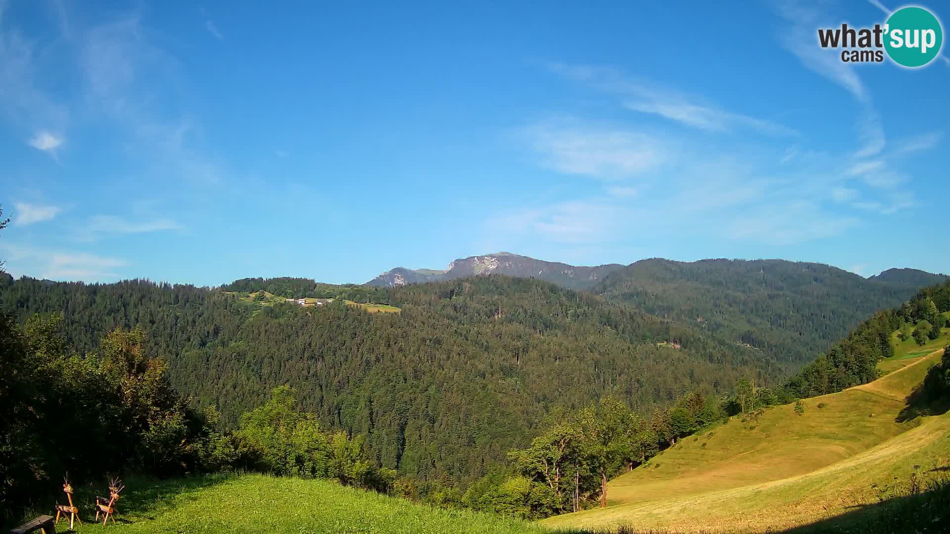 Webcam Brunarica Dražgoše – Live View of Ratitovec (1666 m)