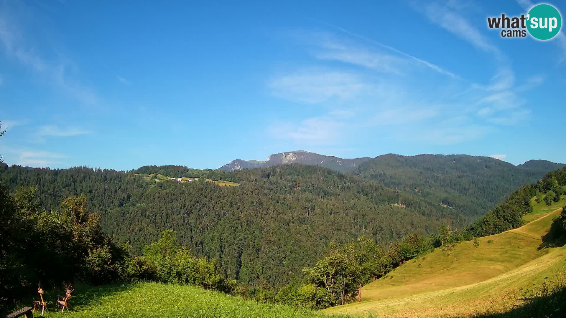 Webcam Brunarica Dražgoše – Live View of Ratitovec (1666 m)