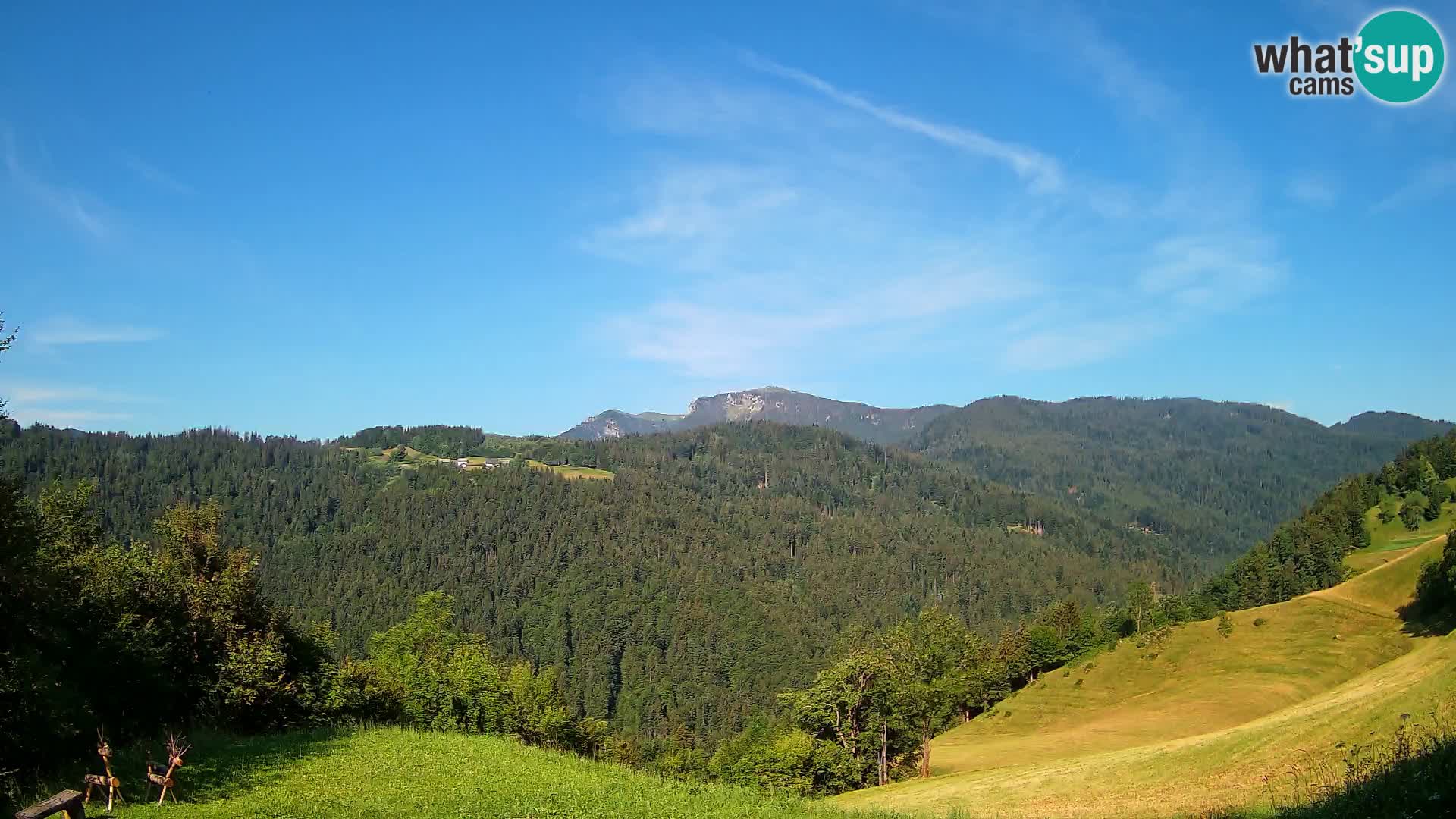 Webcam Brunarica Dražgoše – Liveblick auf Ratitovec (1666 m)