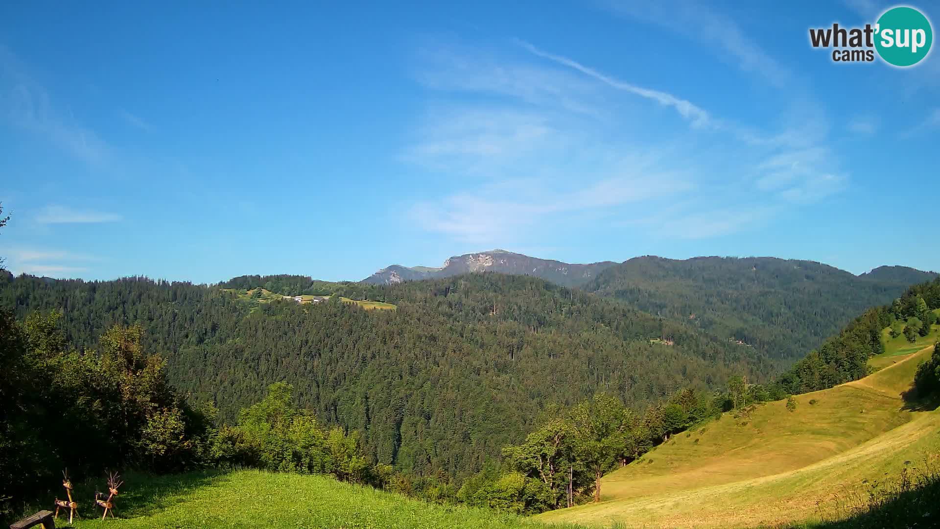 Webcam Brunarica Dražgoše – Vista live sul Ratitovec (1666 m)
