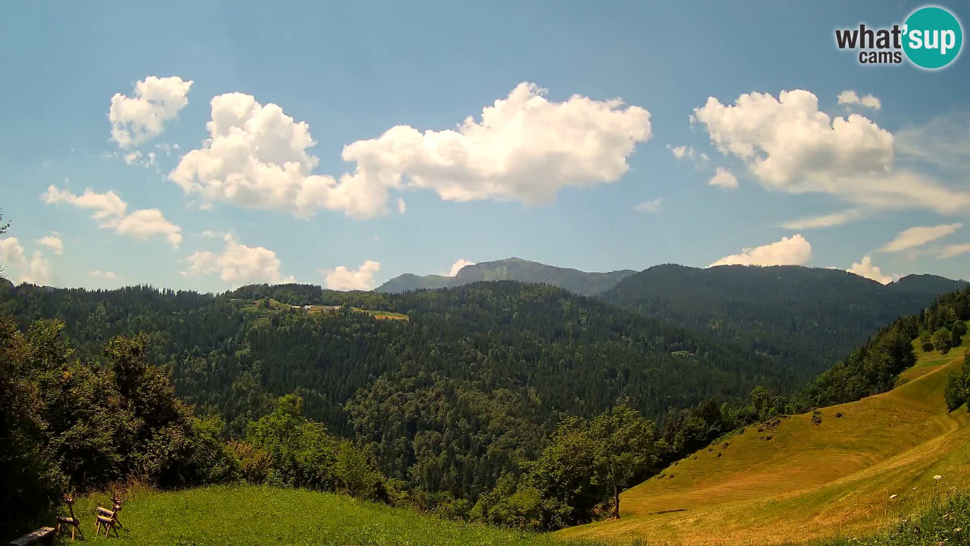 Webcam Brunarica Dražgoše – Liveblick auf Ratitovec (1666 m)
