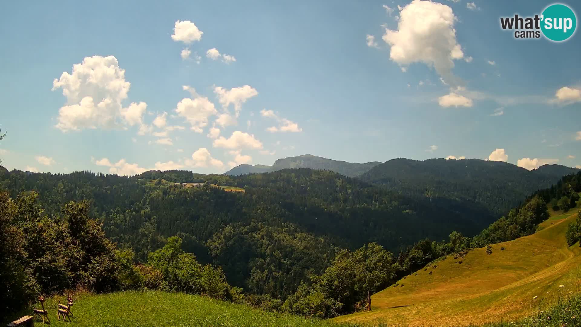 Spletna kamera Brunarica Dražgoše – Pogled v živo na Ratitovec (1666 m)