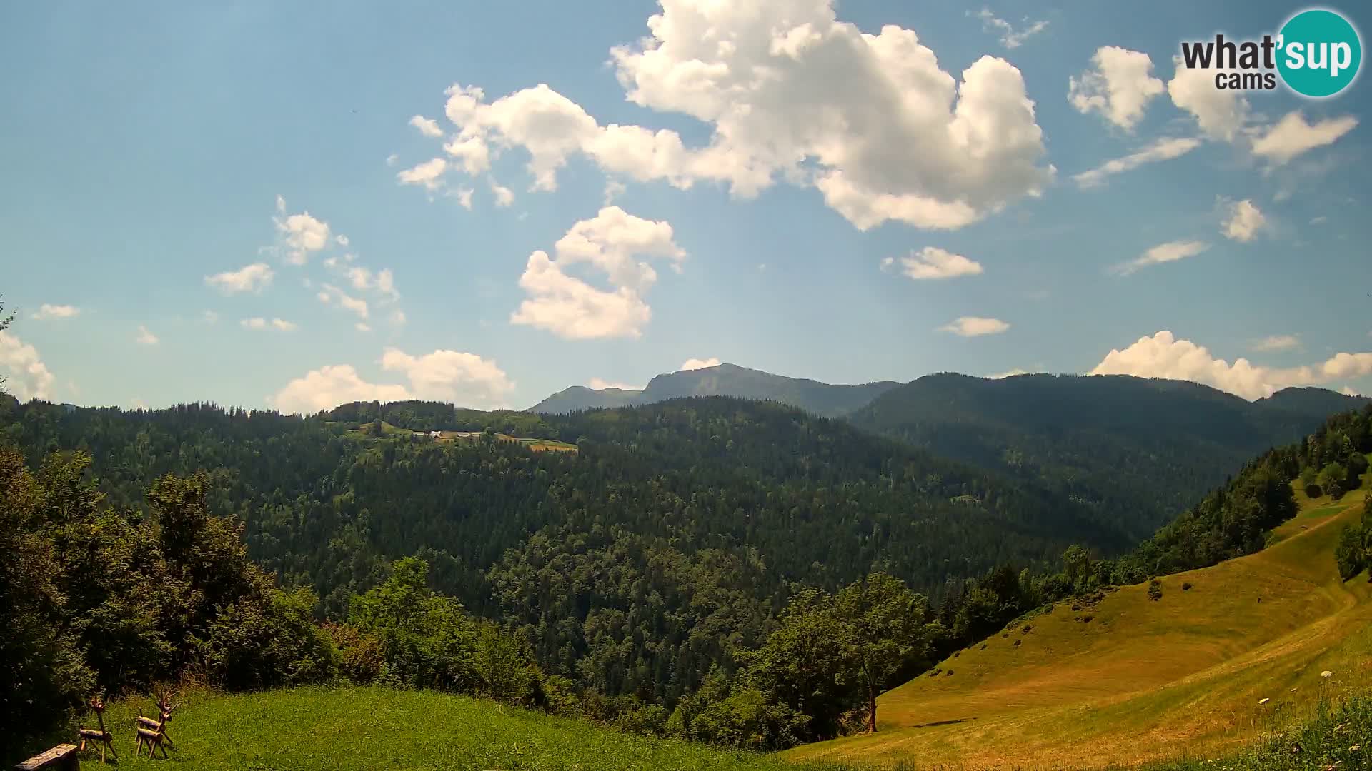 Webcam Brunarica Dražgoše – Vista live sul Ratitovec (1666 m)