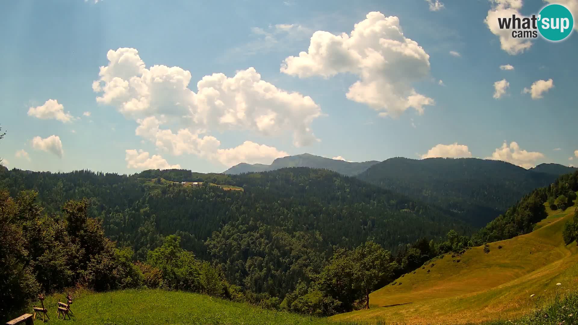 Spletna kamera Brunarica Dražgoše – Pogled v živo na Ratitovec (1666 m)