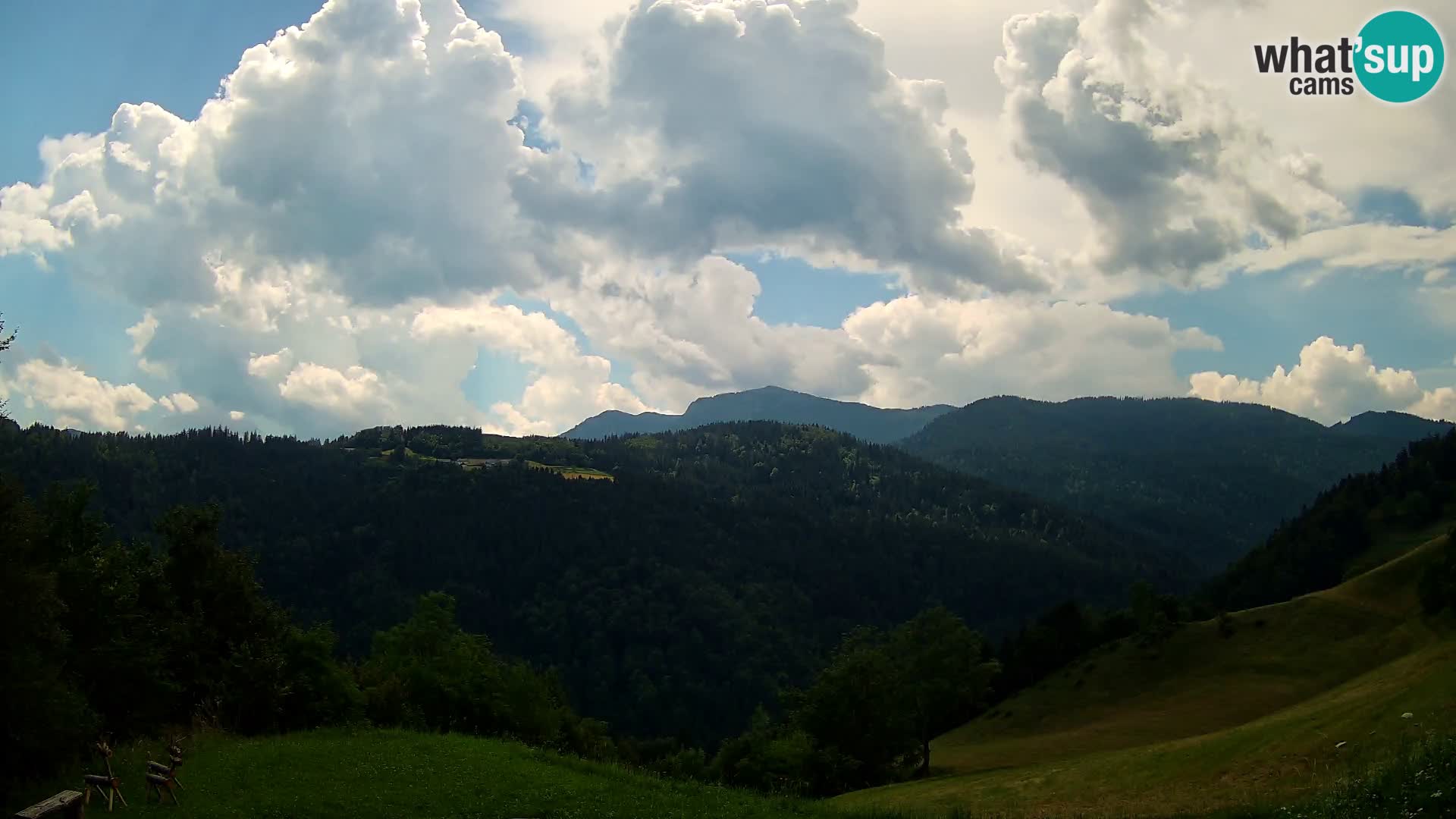 Webcam Brunarica Dražgoše – Vista live sul Ratitovec (1666 m)