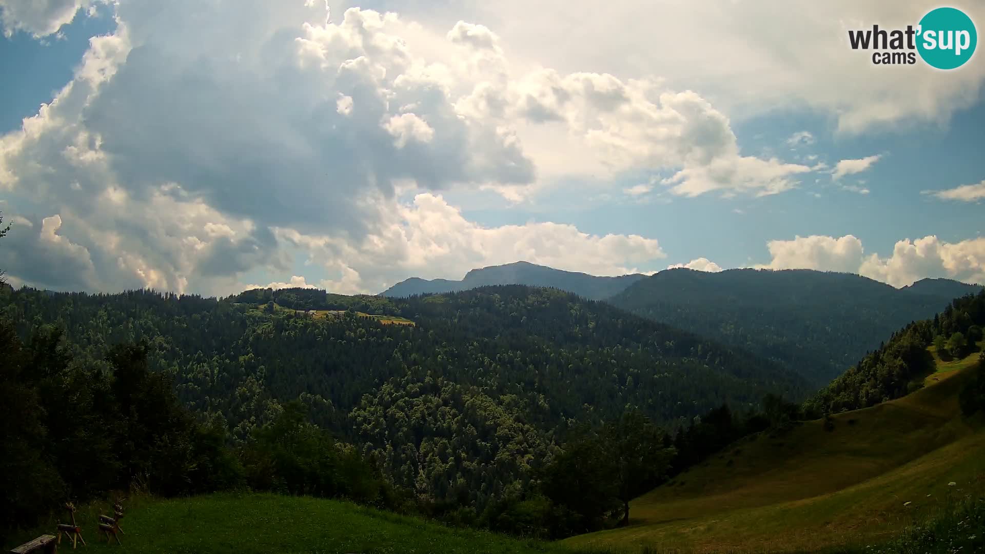 Webcam Brunarica Dražgoše – Liveblick auf Ratitovec (1666 m)