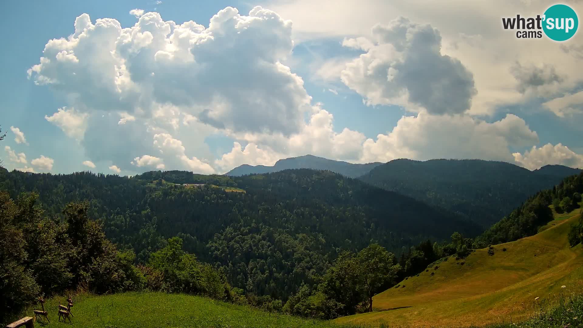Spletna kamera Brunarica Dražgoše – Pogled v živo na Ratitovec (1666 m)