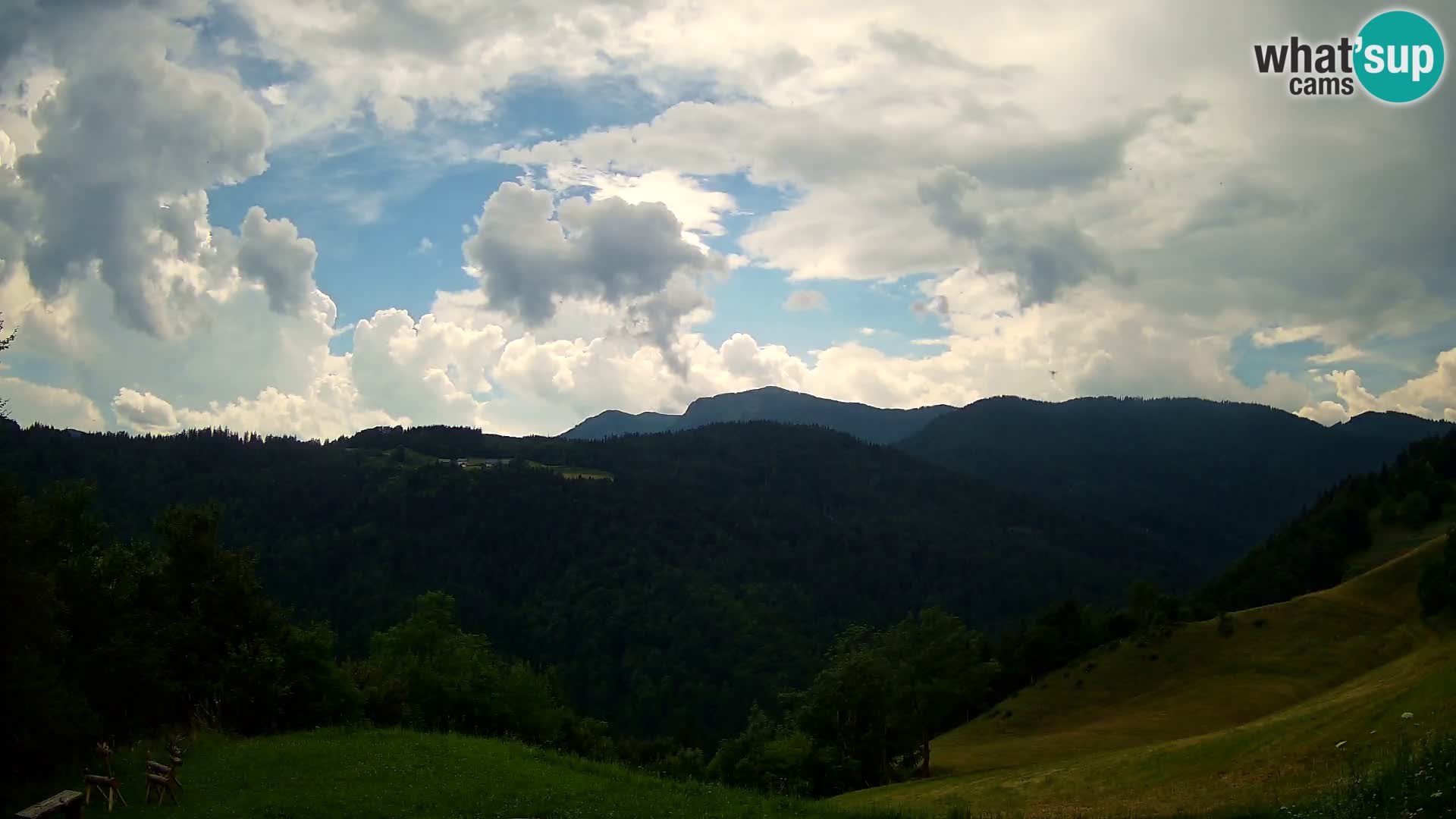 Webcam Brunarica Dražgoše – Liveblick auf Ratitovec (1666 m)