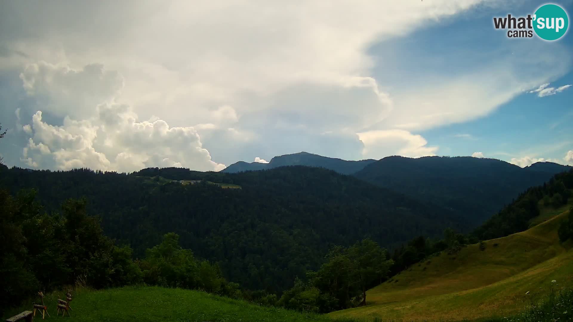 Webcam Brunarica Dražgoše – Live View of Ratitovec (1666 m)