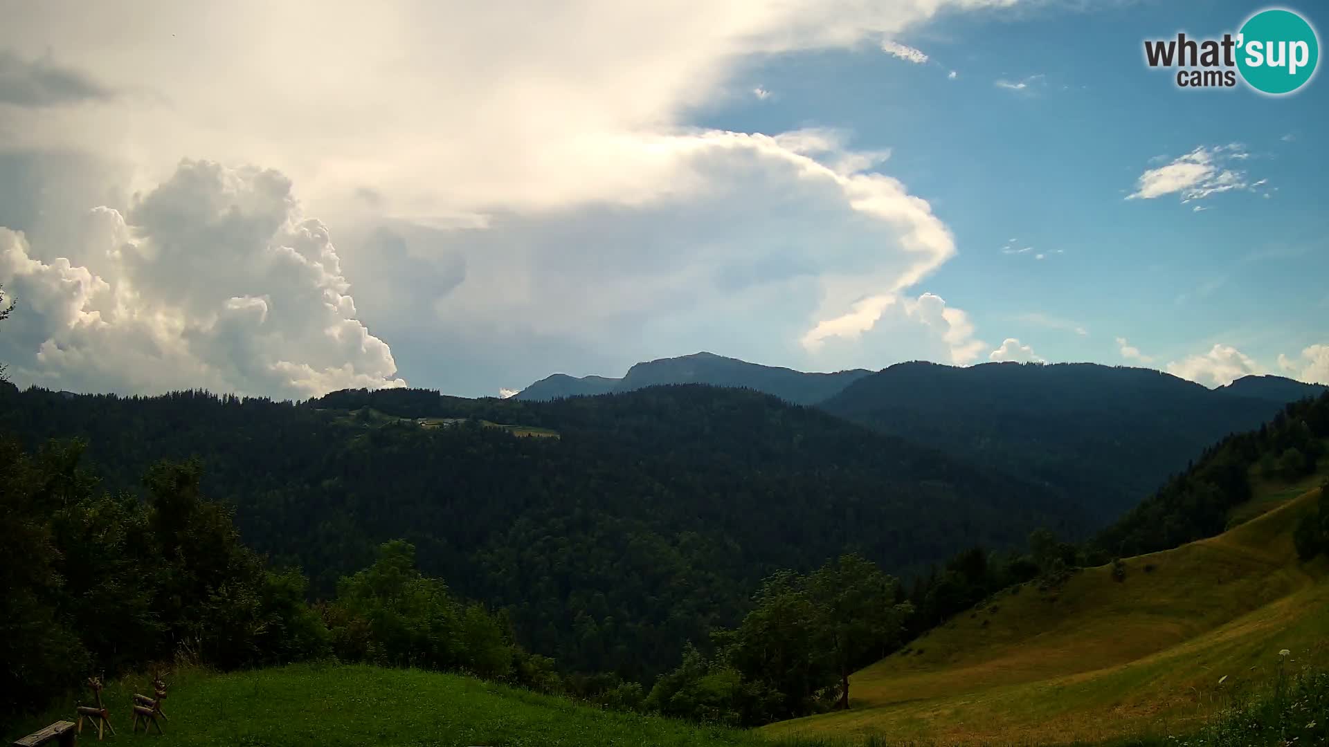 Webcam Brunarica Dražgoše – Live View of Ratitovec (1666 m)