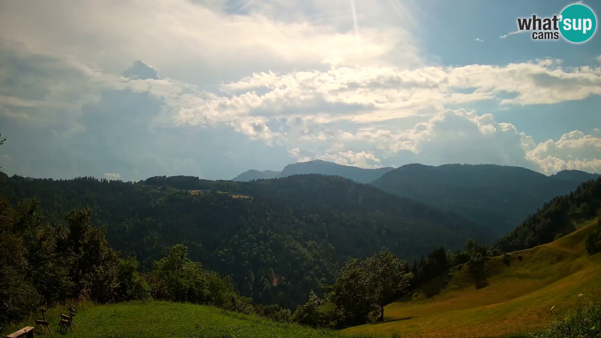 Webcam Brunarica Dražgoše – Live View of Ratitovec (1666 m)