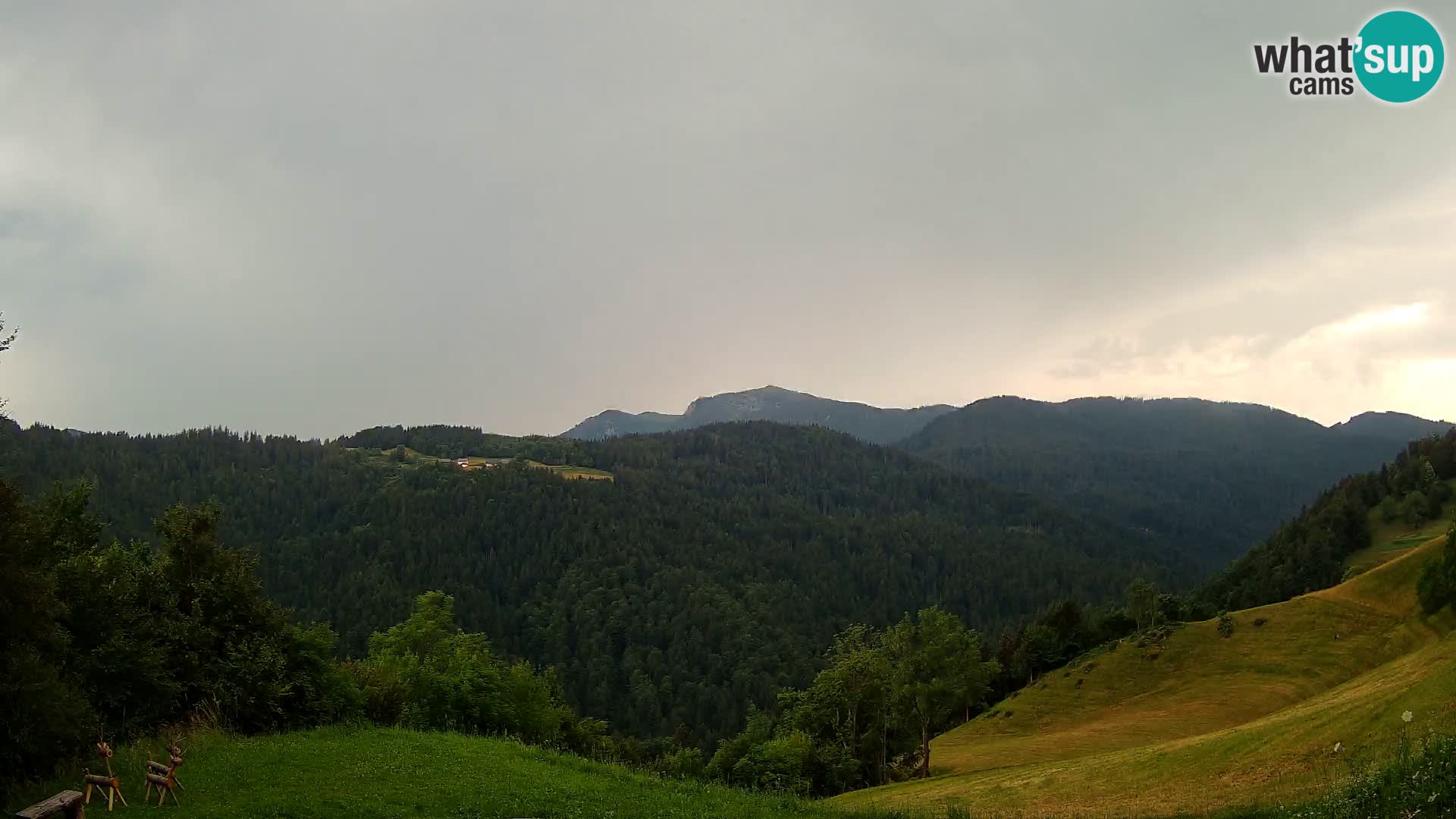 Webcam Brunarica Dražgoše – Live View of Ratitovec (1666 m)