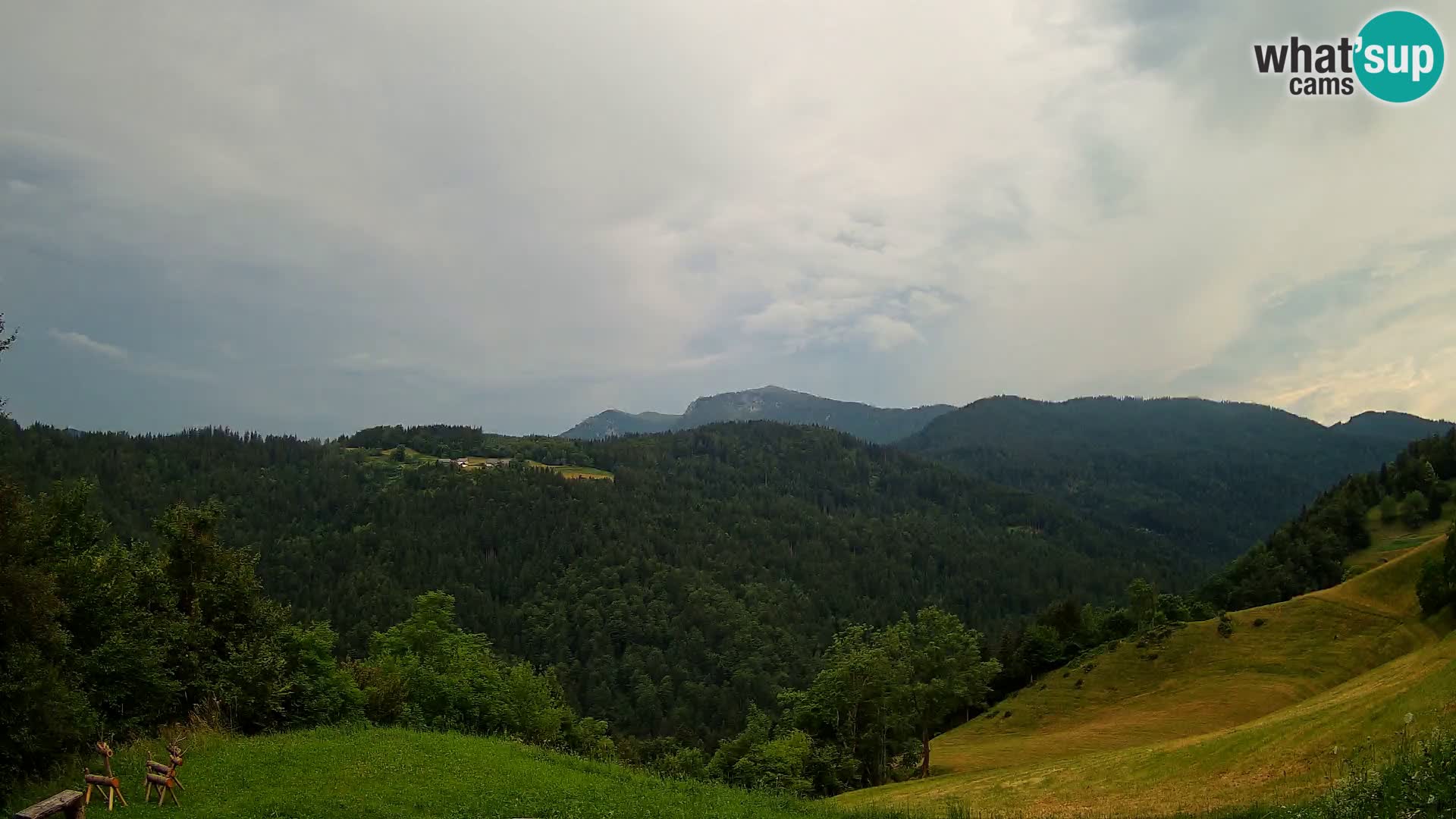 Webcam Brunarica Dražgoše – Live View of Ratitovec (1666 m)