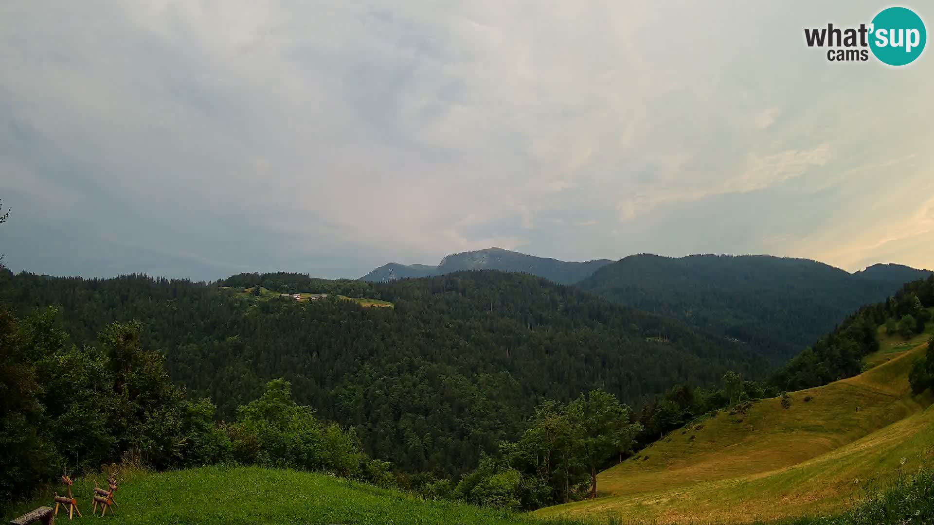Webcam Brunarica Dražgoše – Live View of Ratitovec (1666 m)