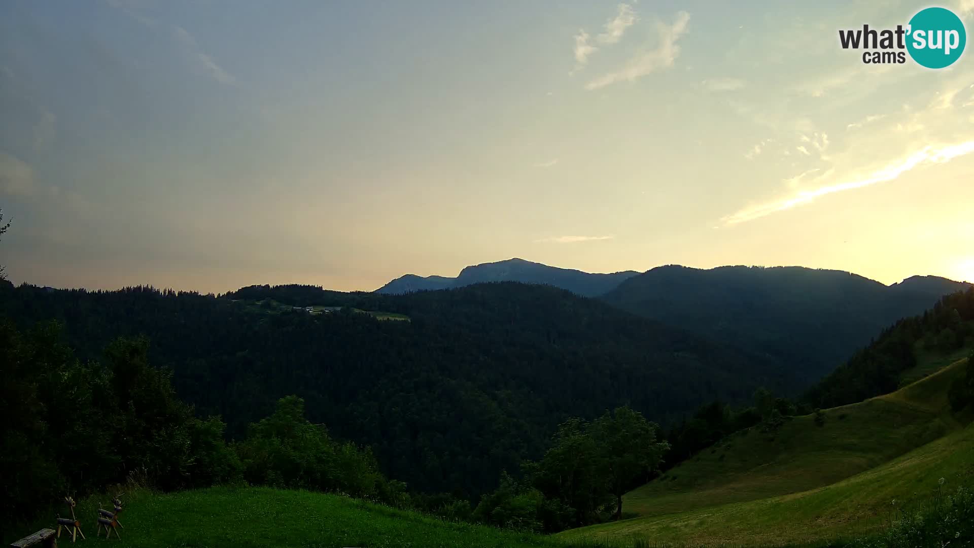 Webcam Brunarica Dražgoše – Live View of Ratitovec (1666 m)
