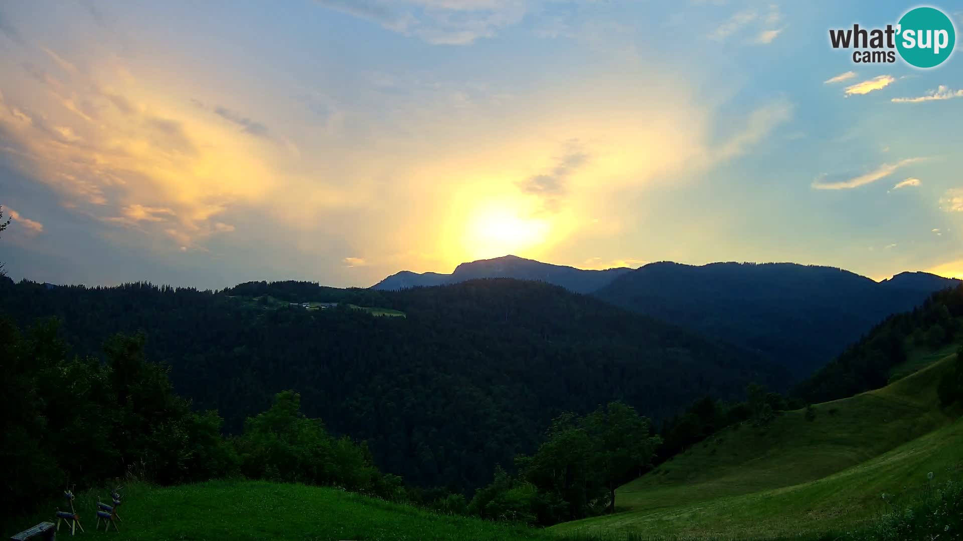 Webcam Brunarica Dražgoše – Vista live sul Ratitovec (1666 m)