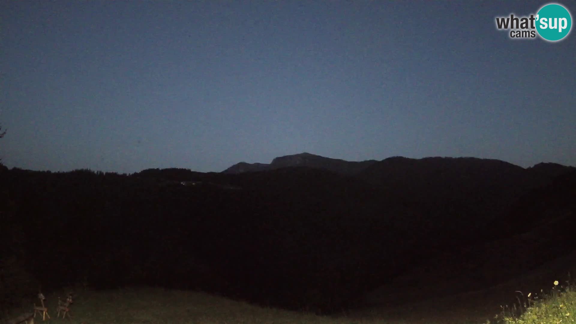 Webcam Brunarica Dražgoše – Vista live sul Ratitovec (1666 m)