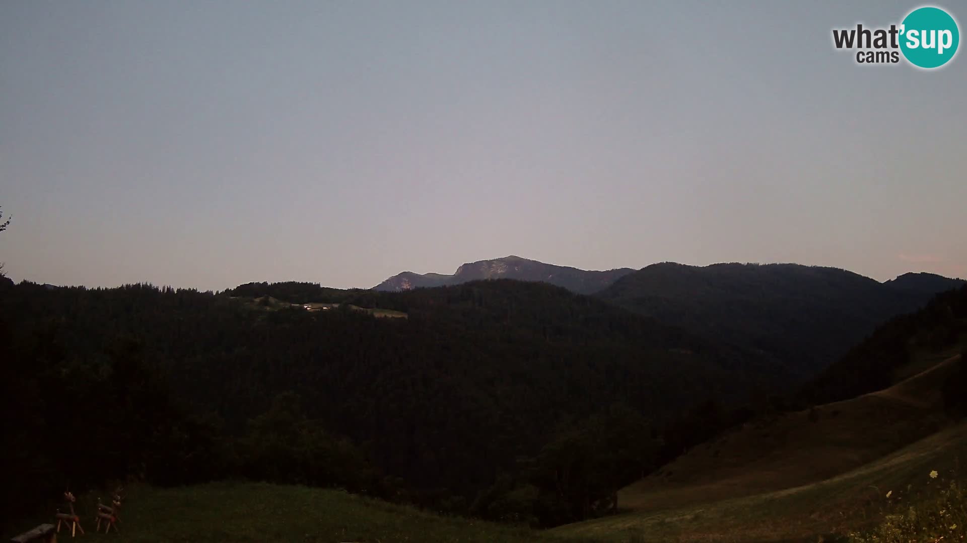 Spletna kamera Brunarica Dražgoše – Pogled v živo na Ratitovec (1666 m)