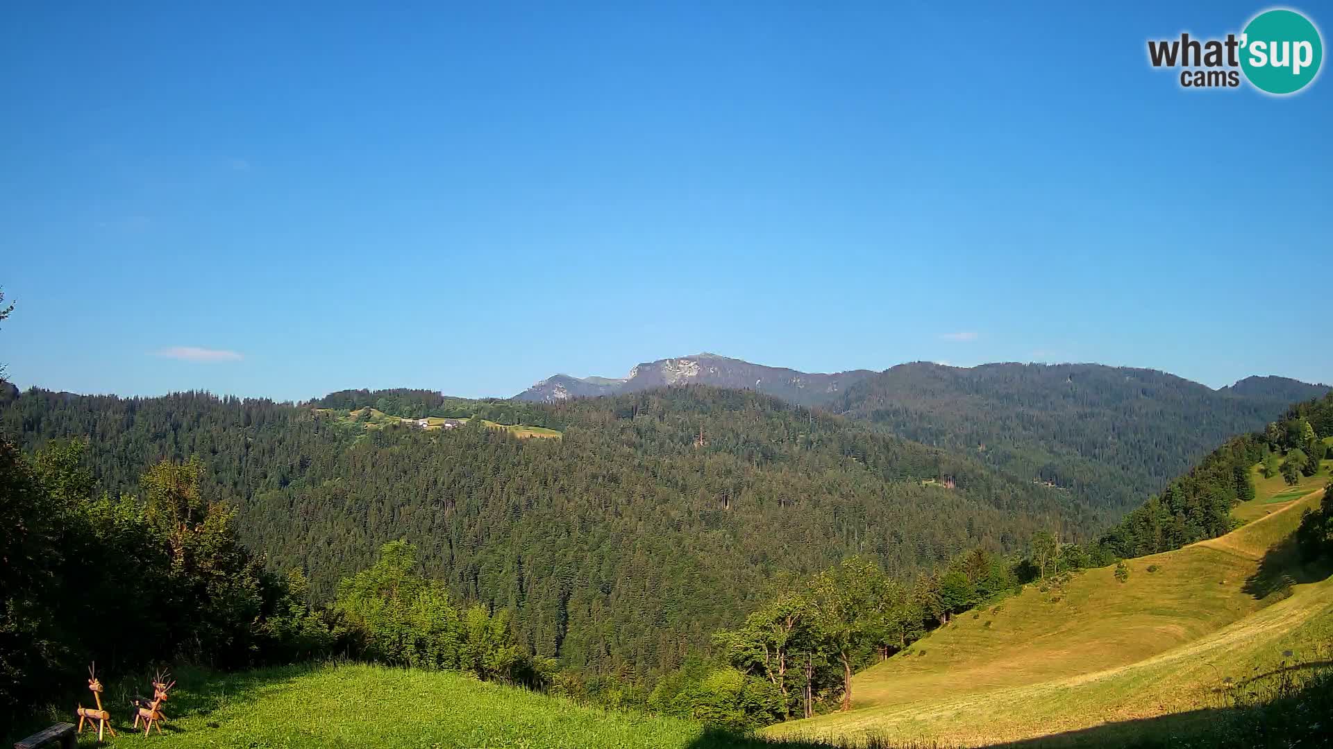 Webcam Brunarica Dražgoše – Live View of Ratitovec (1666 m)
