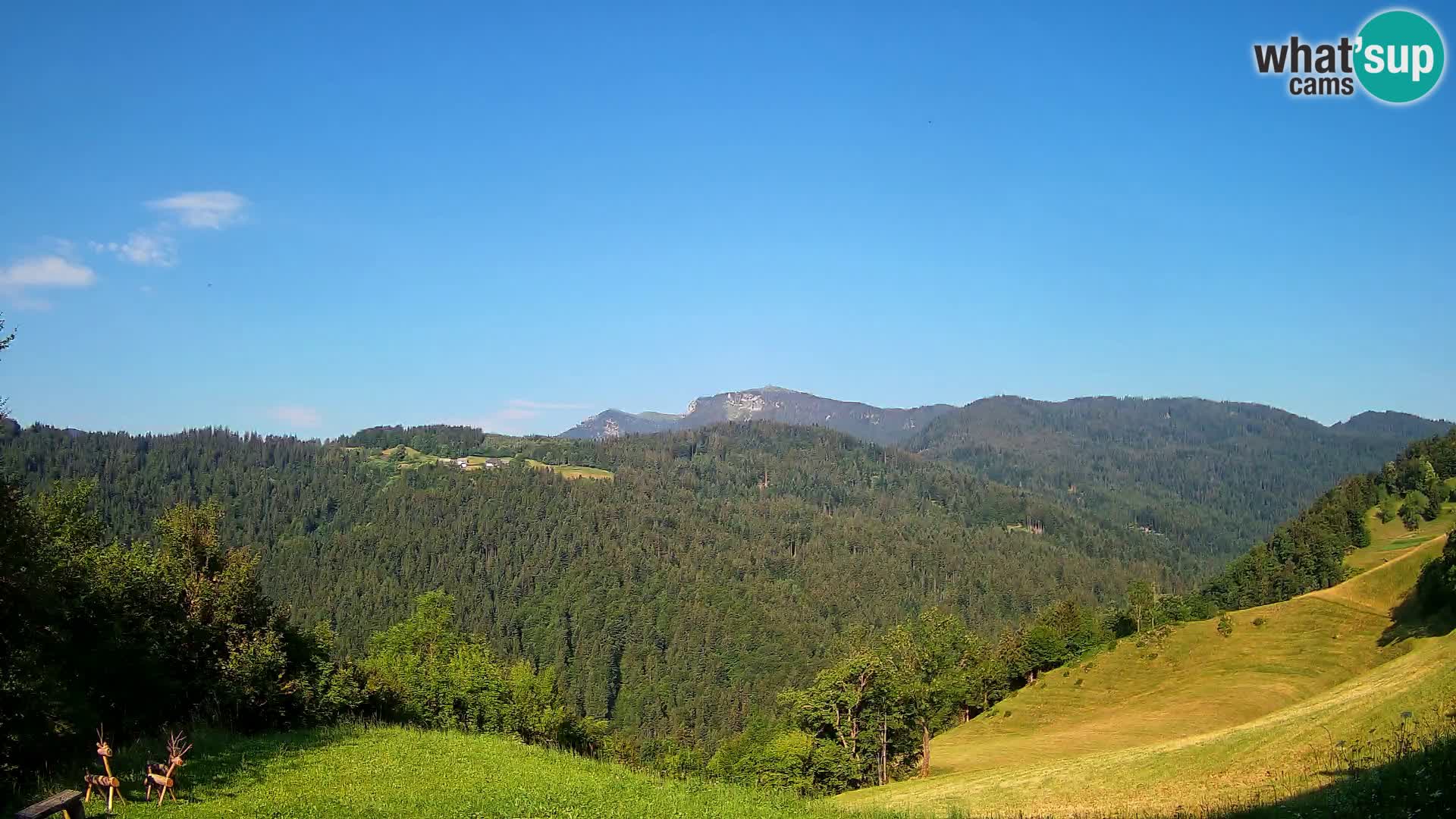 Webcam Brunarica Dražgoše – Live View of Ratitovec (1666 m)
